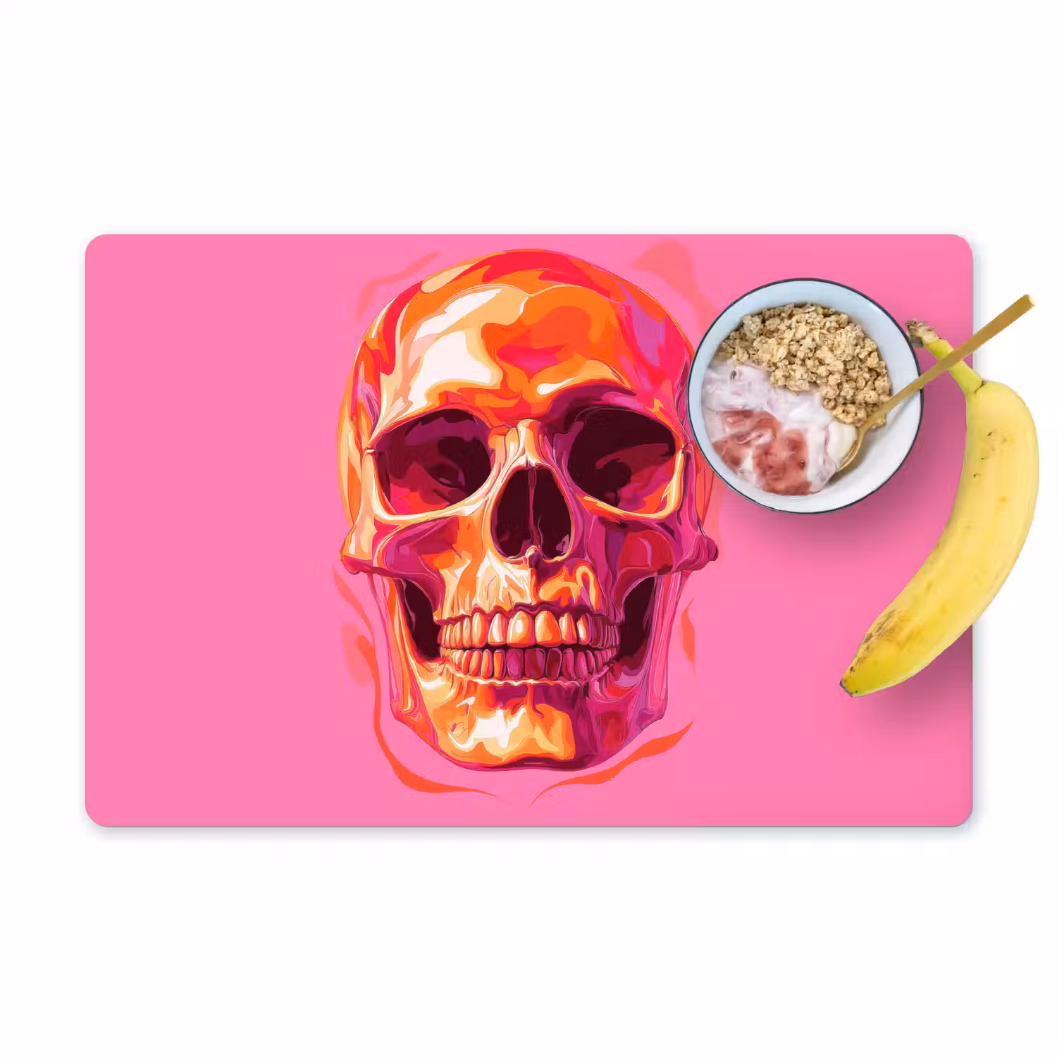 Felroze - Tanden - Schedel Placemat vinyl groot -zzzproduct_Kitchenyeah-website