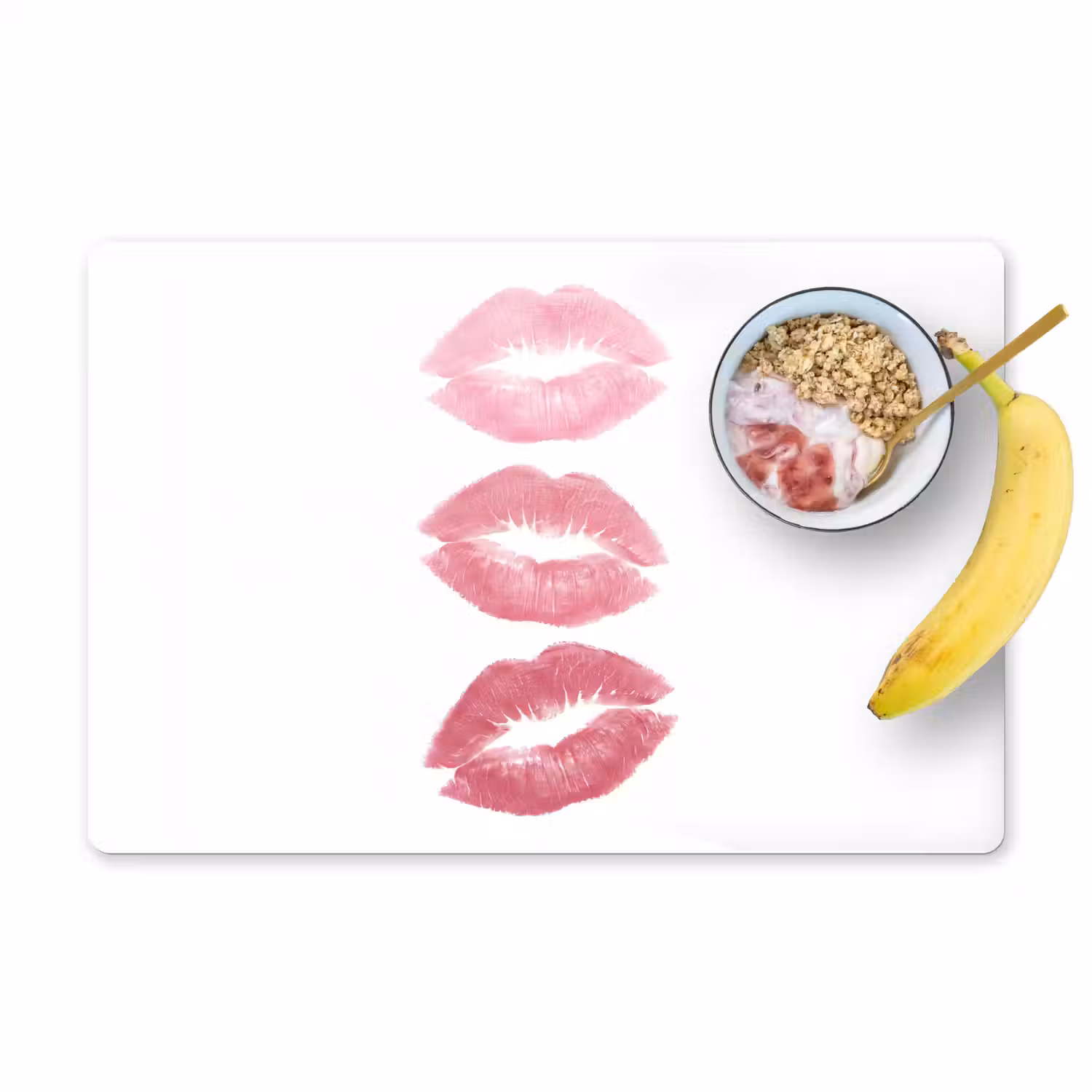 Lippen - Kusafdruk - Roze - Modern - Abstract Placemat vinyl groot -zzzproduct_Kitchenyeah-website