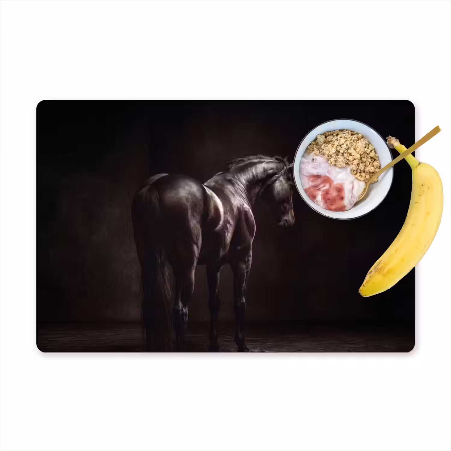 Krachtig - Paard - Donker Placemat vinyl groot -zzzproduct_Kitchenyeah-website