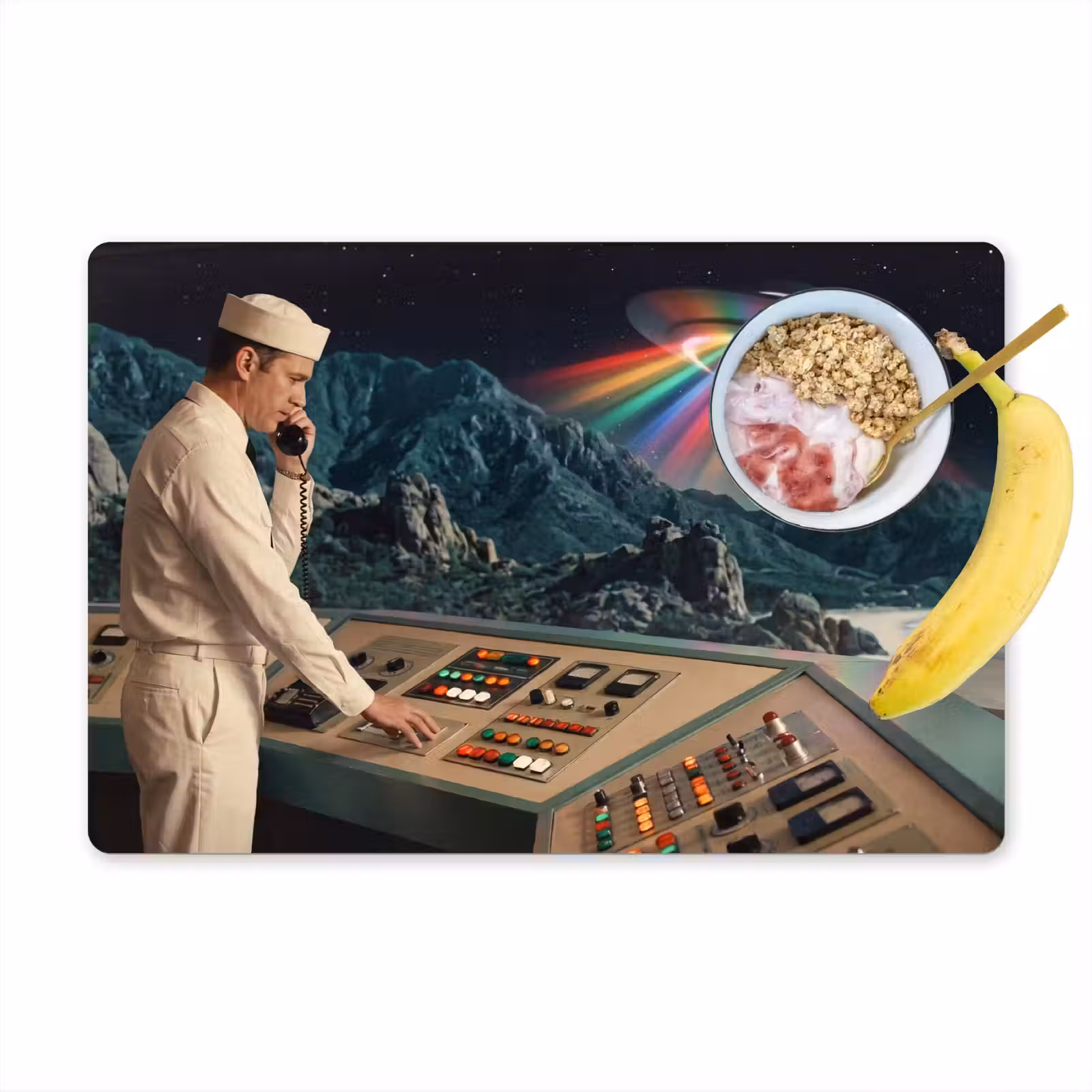 Tischset - 6 Stück - Mann – Kontrollraum – Strand - Man - Controlekamer - Strand Placemat vinyl groot