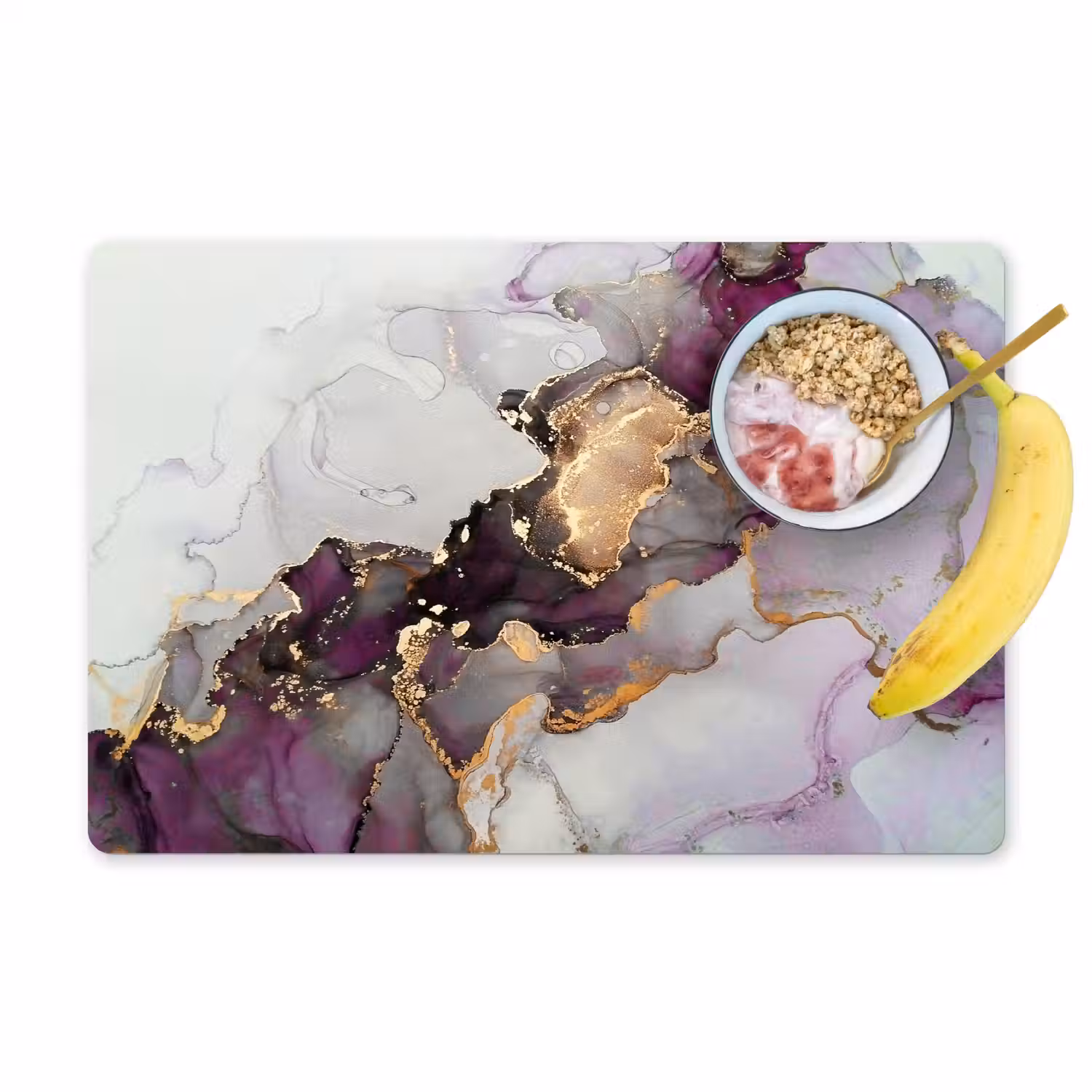 Marmer - Abstract - Goud - Paars Placemat vinyl groot -zzzproduct_Kitchenyeah-website