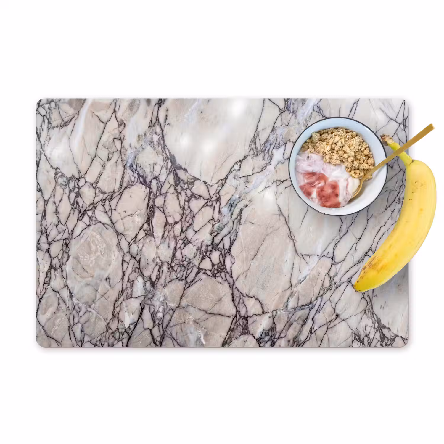 Marmer - Aderen - Patroon - Wit - Grijs Placemat vinyl groot -zzzproduct_Kitchenyeah-website