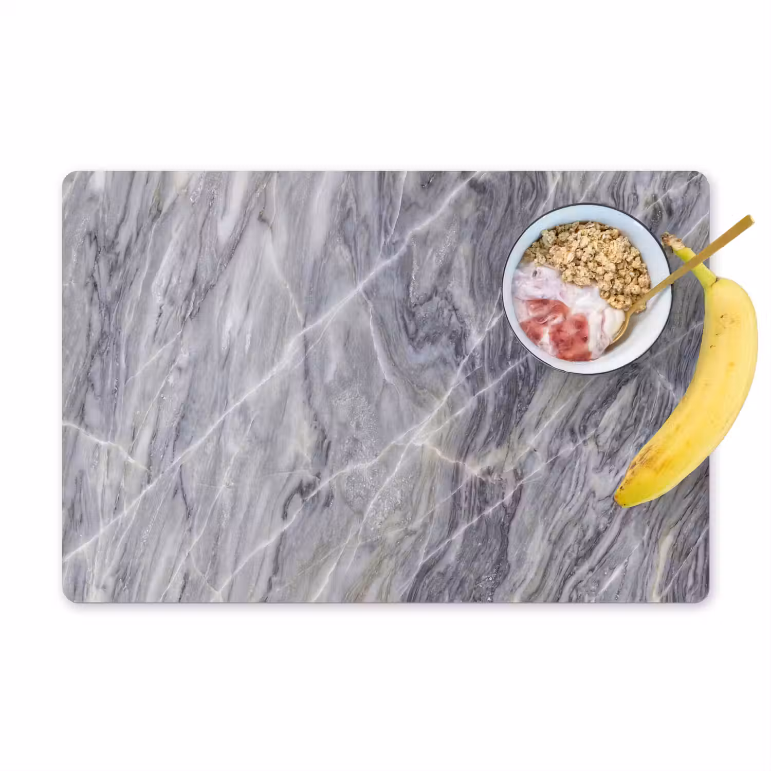 Marmer - Ader - Patroon - Abstract - Grijs Placemat vinyl groot -zzzproduct_Kitchenyeah-website