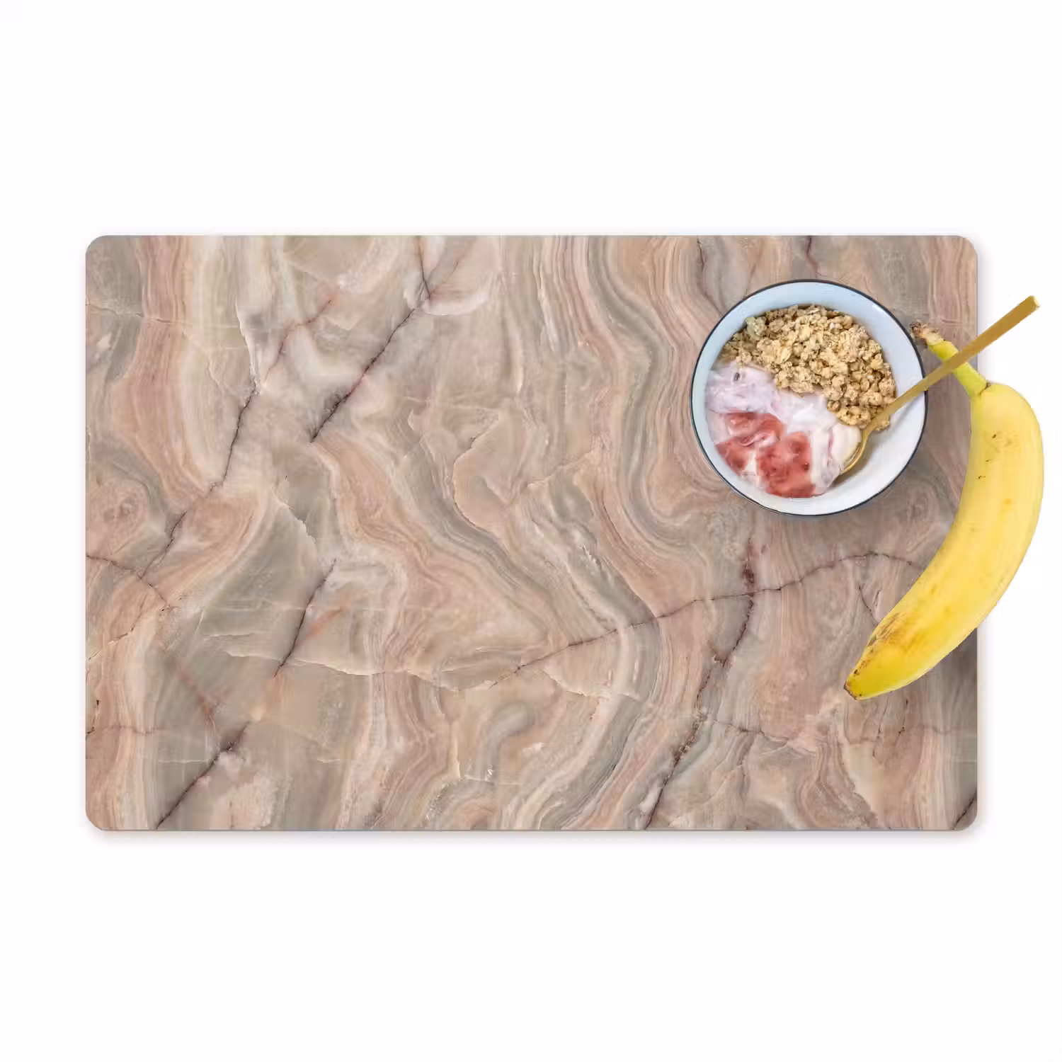 Marmer - Patroon - Abstract - Beige - Groen Placemat vinyl groot -zzzproduct_Kitchenyeah-website