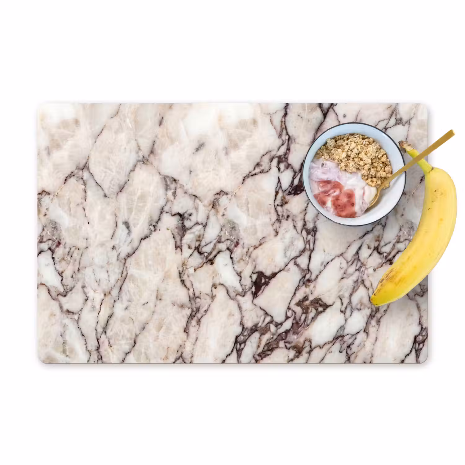 Marmer - Textuur - Abstract - Wit - Bruin Placemat vinyl groot -zzzproduct_Kitchenyeah-website
