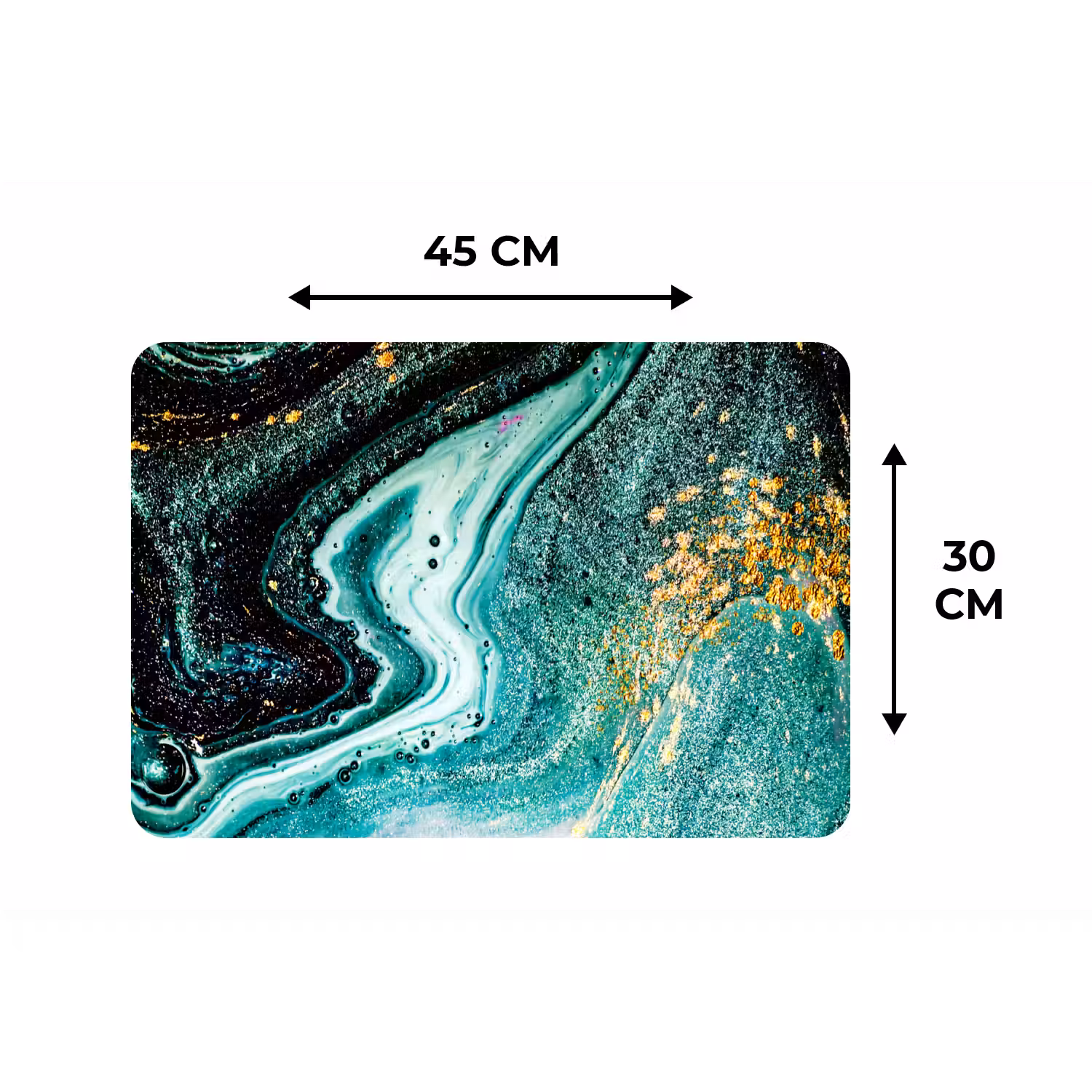 Marmerlook - Blauw - Goud - Glitter - Luxe - Marmer Placemat vinyl groot -specs