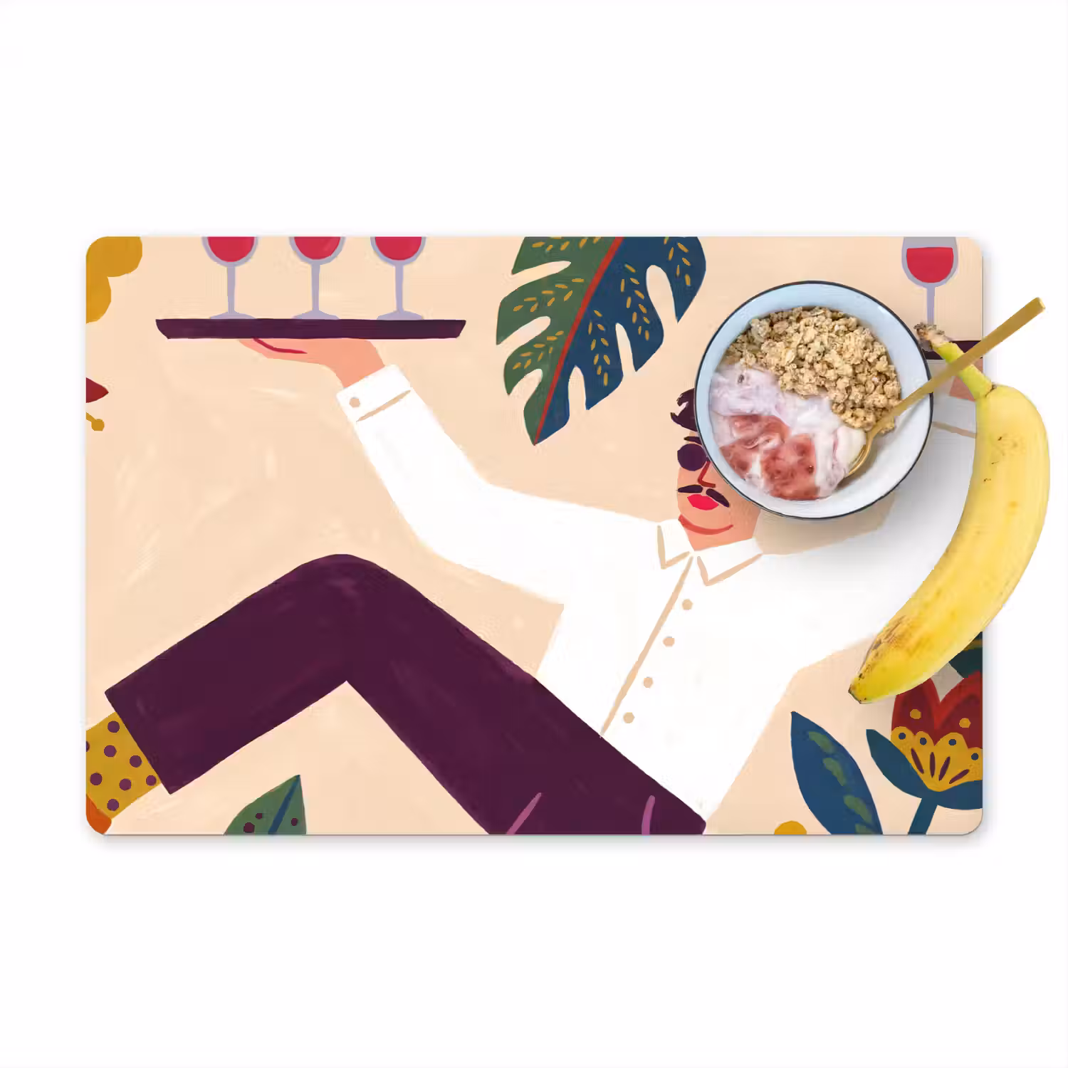 Mensen - Dienblad - Eten - Modern - Kleurrijk Placemat vinyl groot -zzzproduct_Kitchenyeah-website