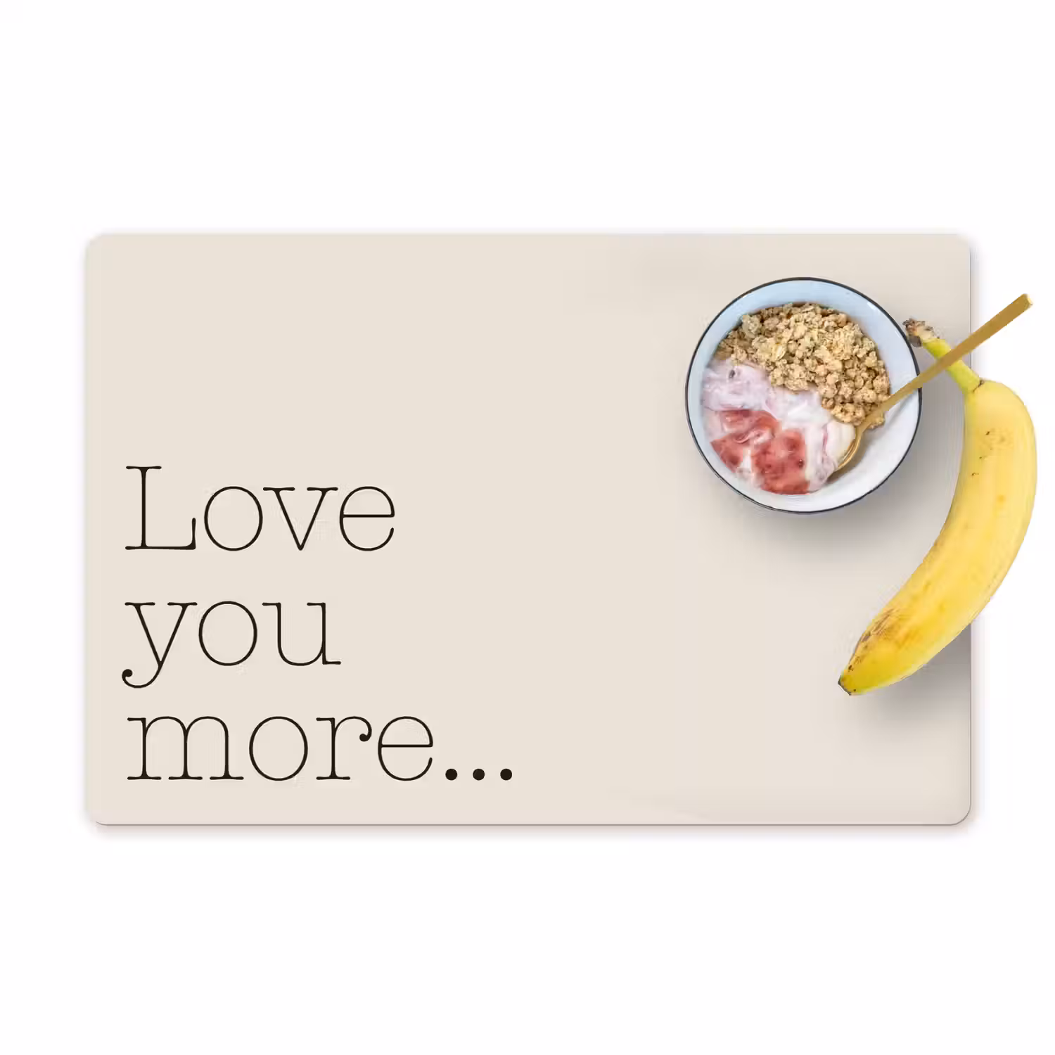 Minimalistisch - Love - Beige Placemat vinyl groot -zzzproduct_Kitchenyeah-website