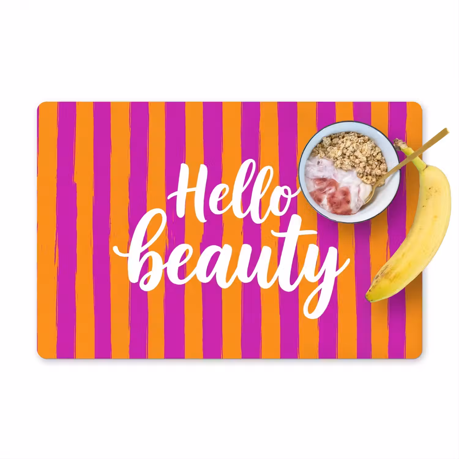 Modern - Hello - Oranje Placemat vinyl groot -zzzproduct_Kitchenyeah-website