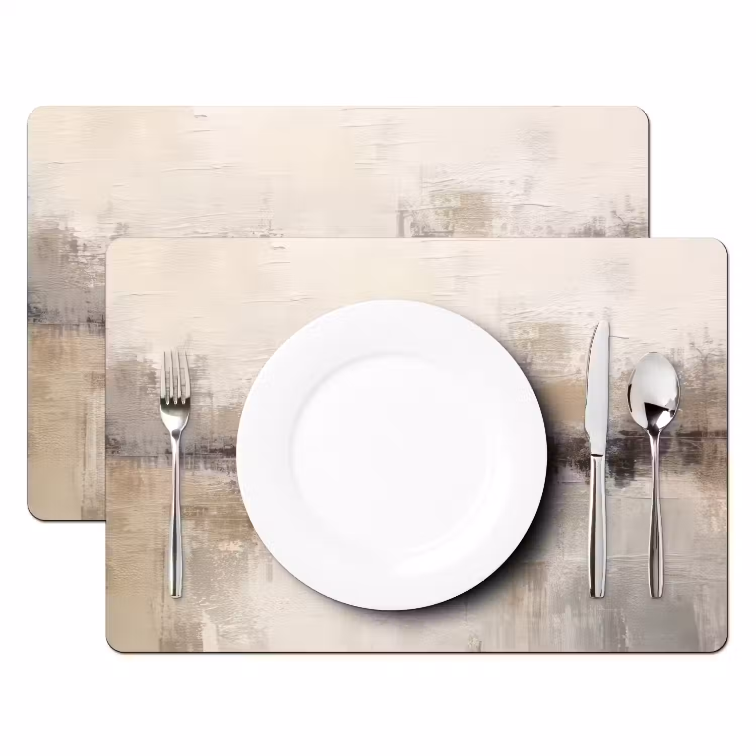 Moderne kunst - Abstract - Beige Placemat vinyl groot -zzsfeer2_Kitchenyeah-website