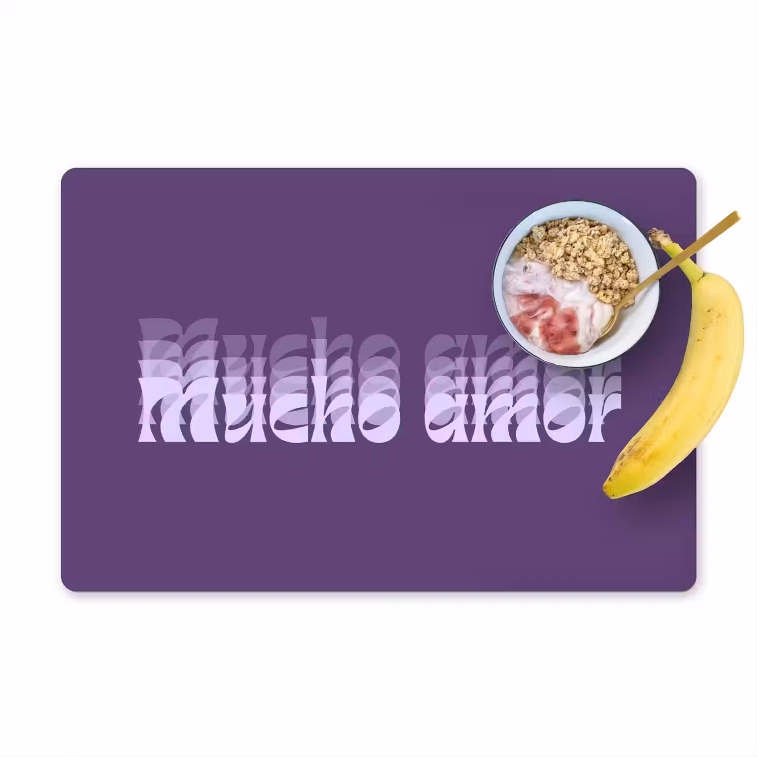 Mucho amor - Paars - Grafisch Placemat vinyl groot -zzzproduct_Kitchenyeah-website