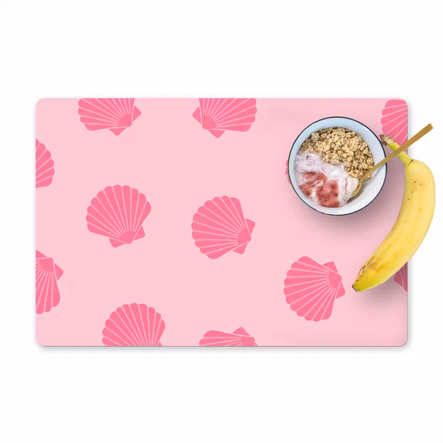 Schelp - Patroon - Zee - Modern - Roze Placemat vinyl groot -zzzproduct_Kitchenyeah-website