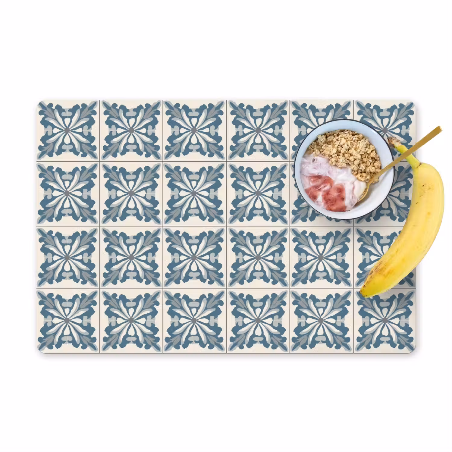 Dessin - Tegel - Blauw Placemat vinyl groot 368 -zzzproduct_Kitchenyeah-website