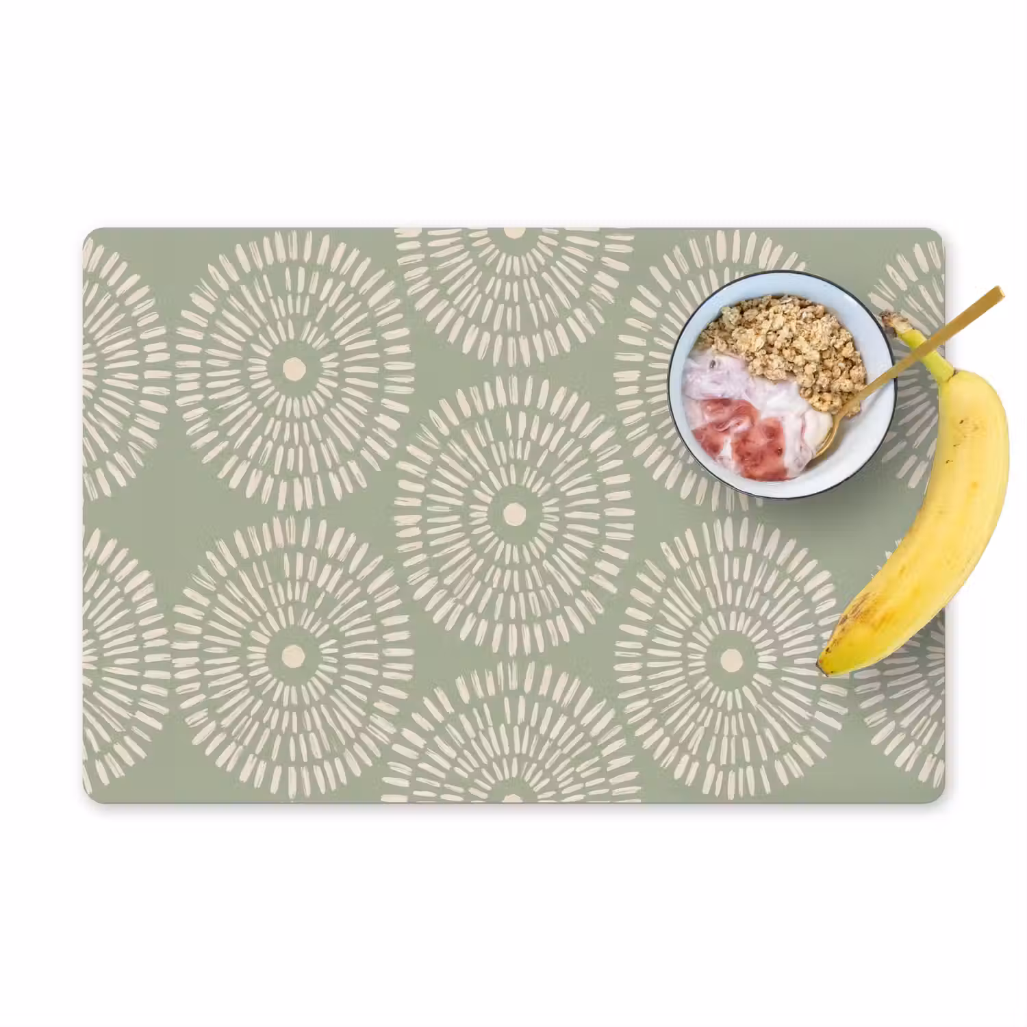 Patroon - Cirkels - Abstract - Modern - Groen Placemat vinyl groot -zzzproduct_Kitchenyeah-website