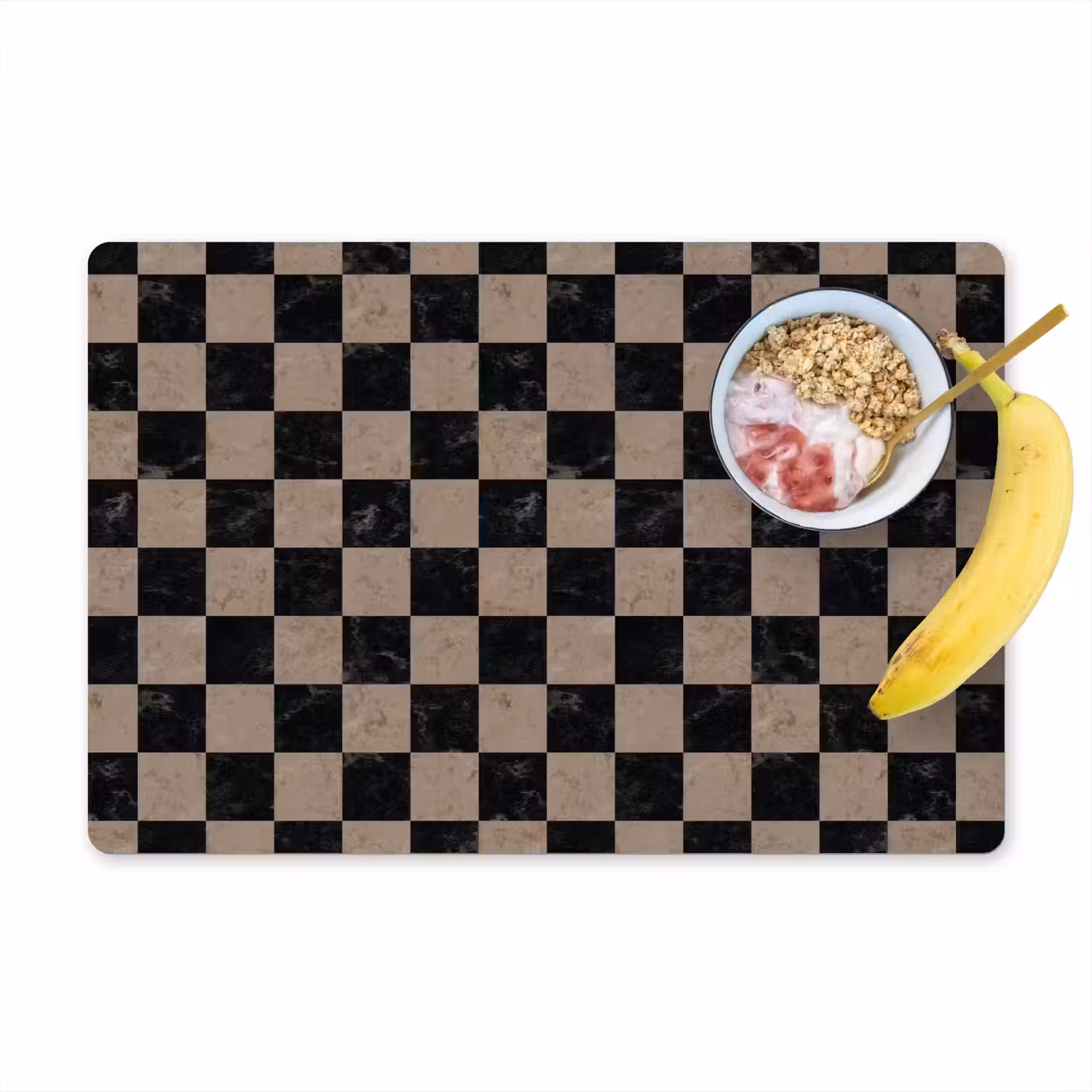Patroon - Dambord - Marmer Placemat vinyl groot 368 -zzzproduct_Kitchenyeah-website