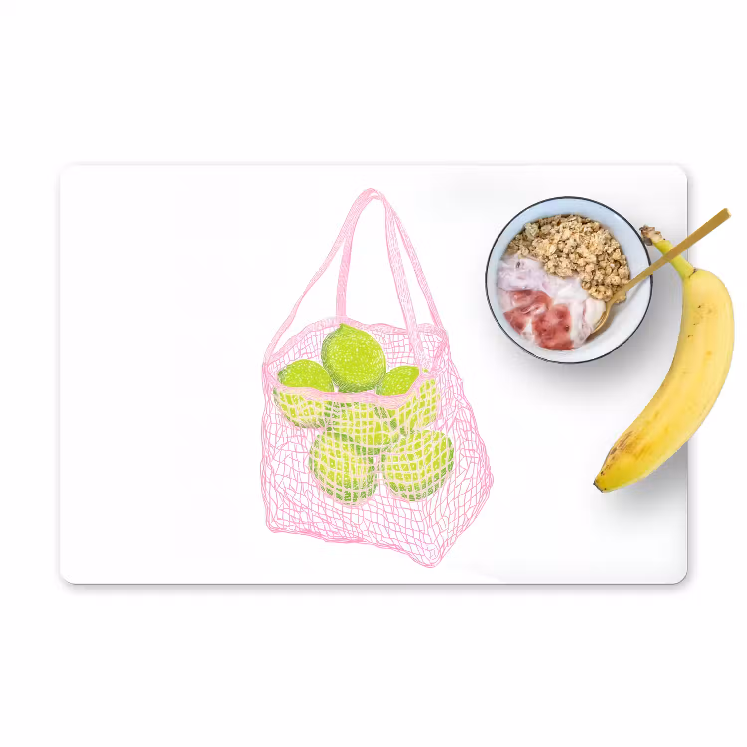 Netzakje - Roze - Illustratie - Limoenen Placemat vinyl groot -zzzproduct_Kitchenyeah-website