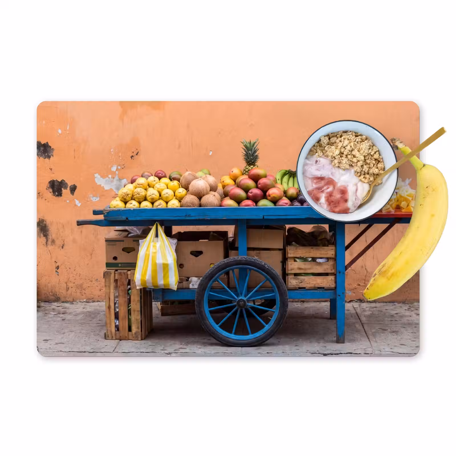 Tischset - 6 Stück - Obst – Kar – Straße - Fruit - Kar - Straat Placemat vinyl groot
