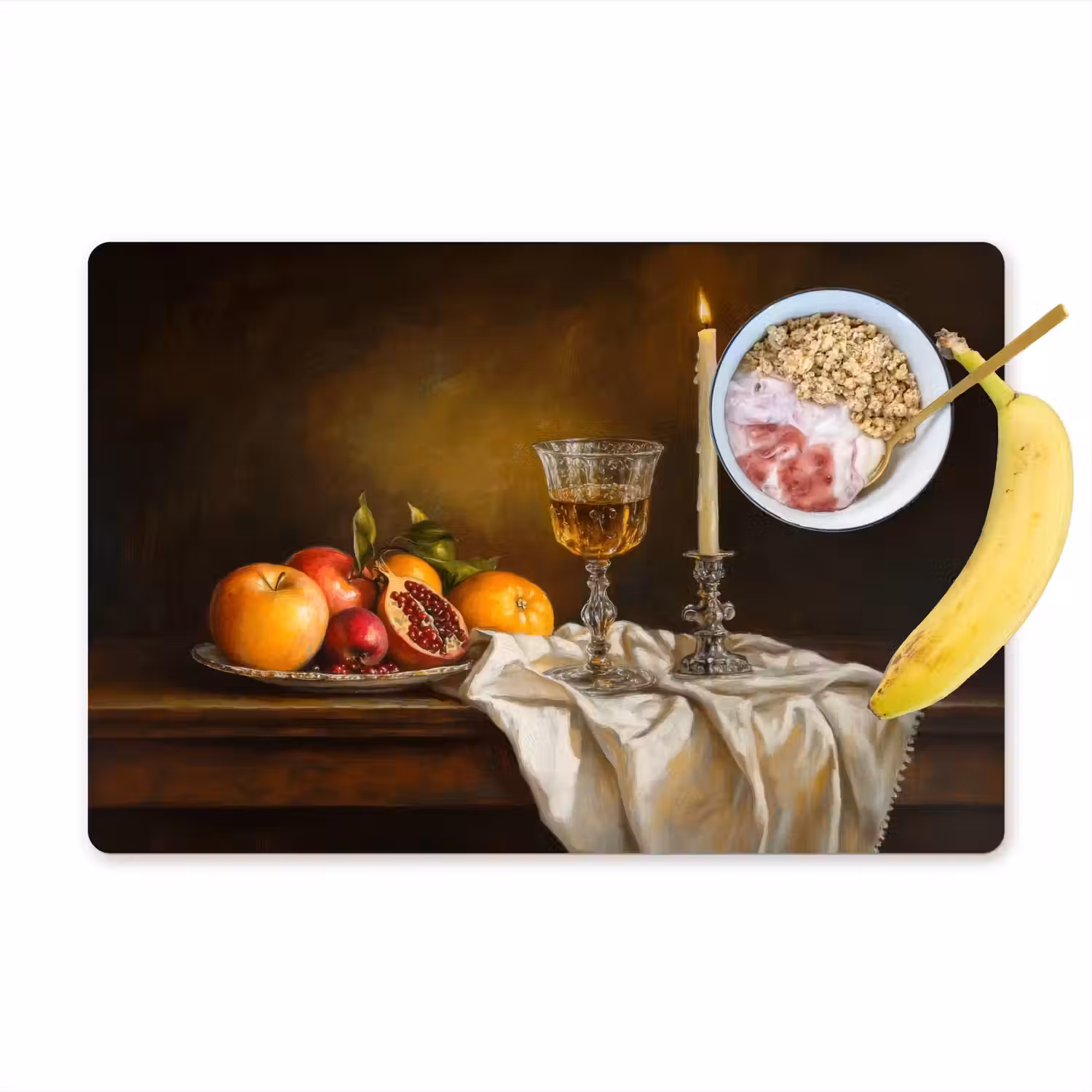 Fruit - Stilleven - Wijn - Kaars Placemat vinyl groot -zzzproduct_Kitchenyeah-website