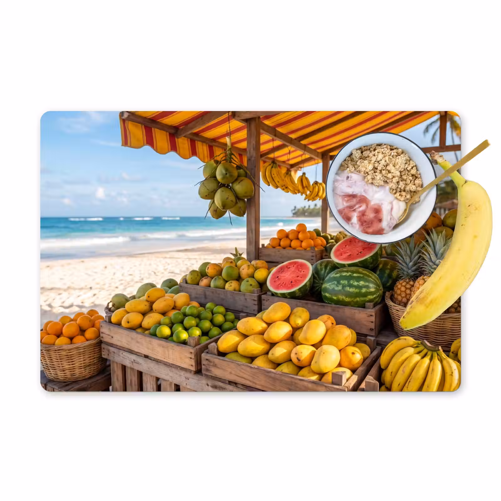 Tischset - 6 Stück - Obst – Strand – Tropisch - Fruit - Strand - Tropisch Placemat vinyl groot