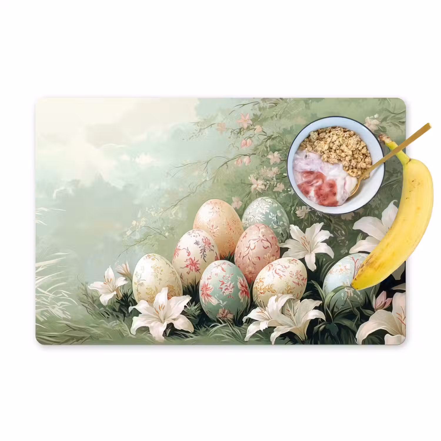 Paaseieren - Pasteltinten - Bloemen Placemat vinyl groot -zzzproduct_Kitchenyeah-website