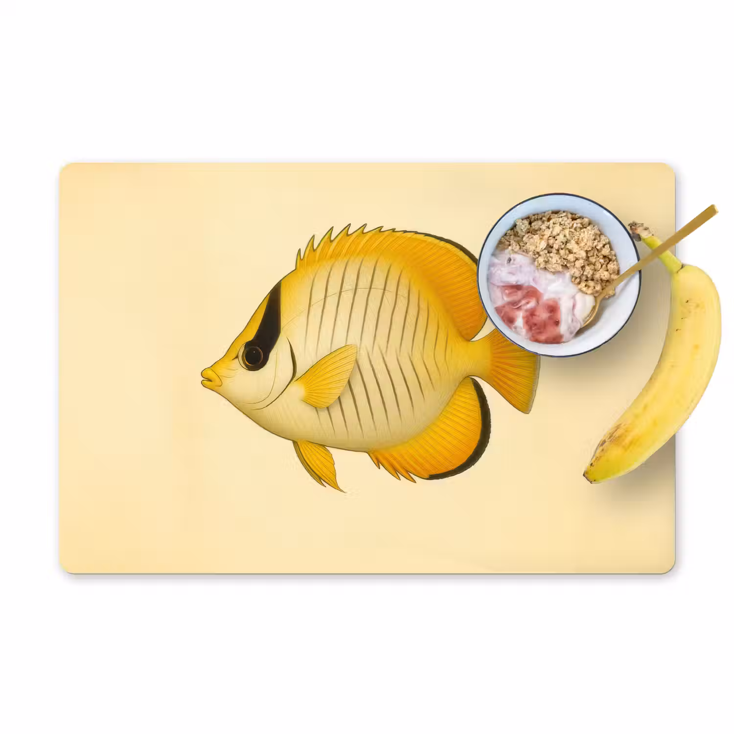 Ovaal - Vis - Geel - Schubben Placemat vinyl groot -zzzproduct_Kitchenyeah-website