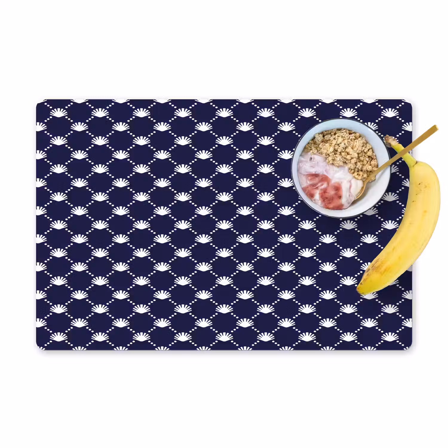 Oceaan - Schelp - Blauw - Wit Placemat vinyl groot 368 -zzzproduct_Kitchenyeah-website