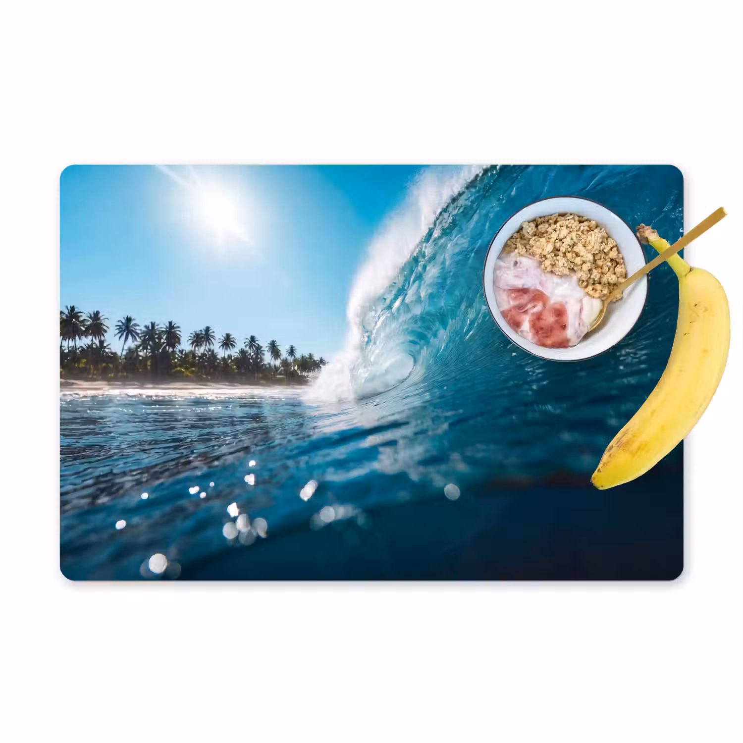 Oceaan - Golf - Strand - Natuur - Blauw Placemat vinyl groot -zzzproduct_Kitchenyeah-website