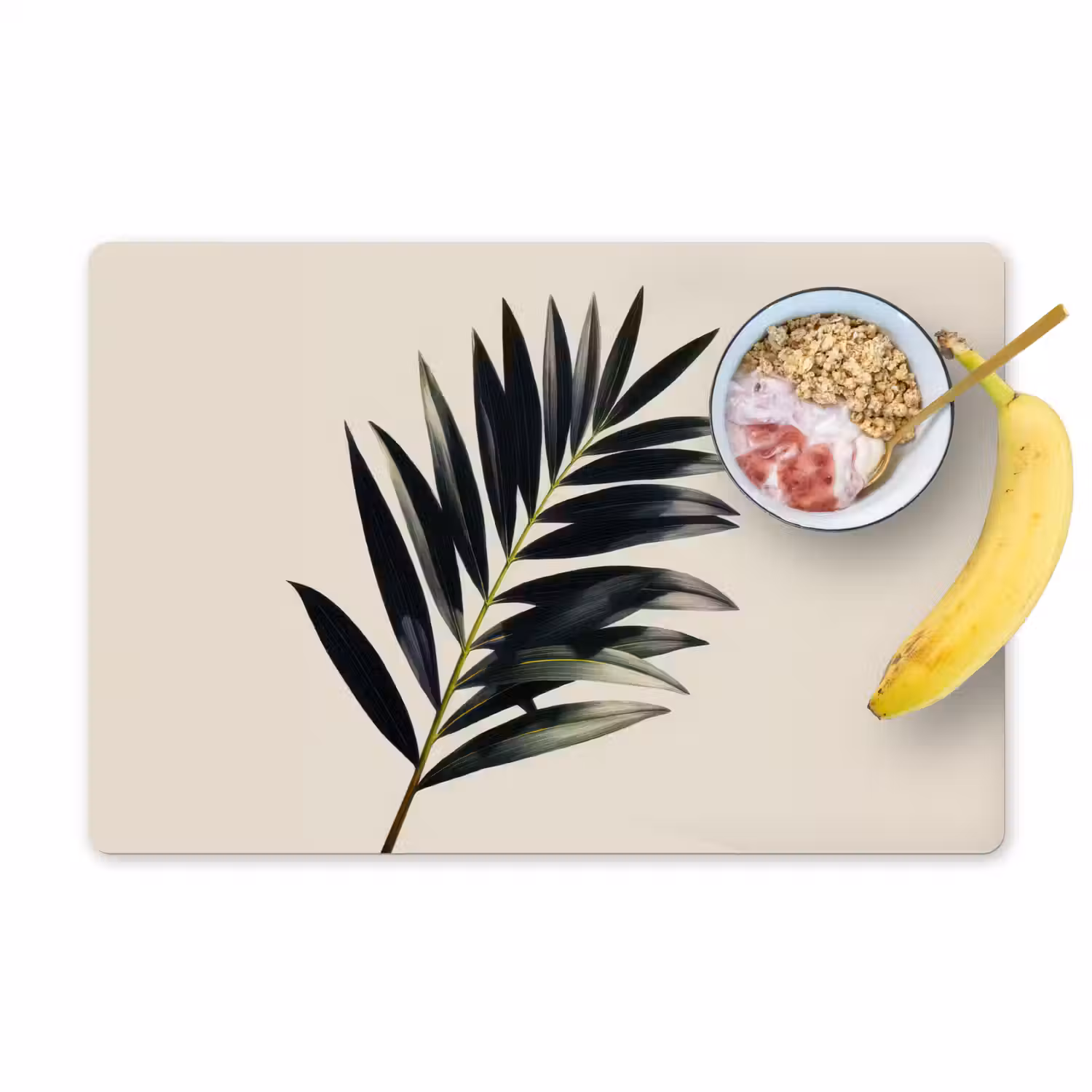 Palmblad - Subtiel - Groen - beige Placemat vinyl groot -zzzproduct_Kitchenyeah-website
