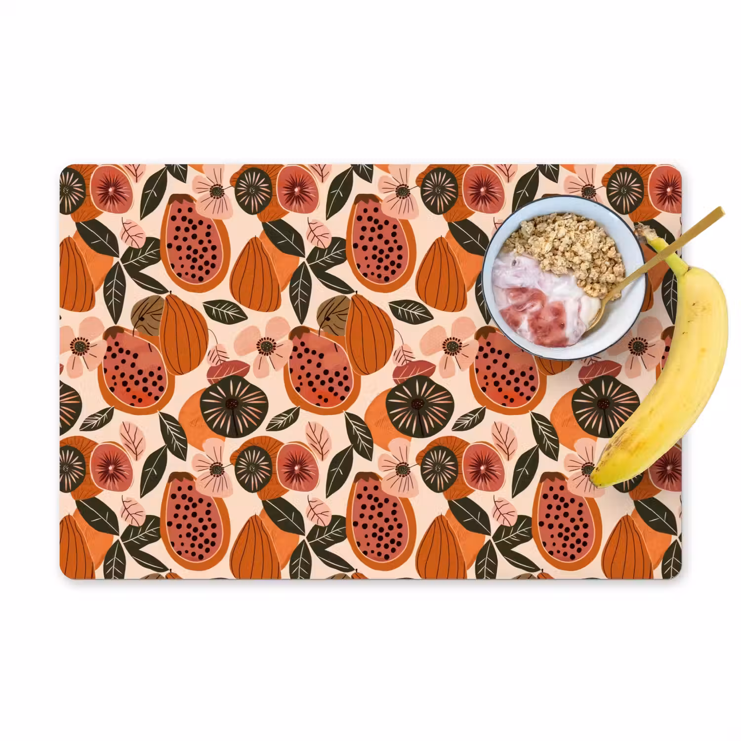 Papaja - Bloesem - Oranje Placemat vinyl groot 368 -zzzproduct_Kitchenyeah-website
