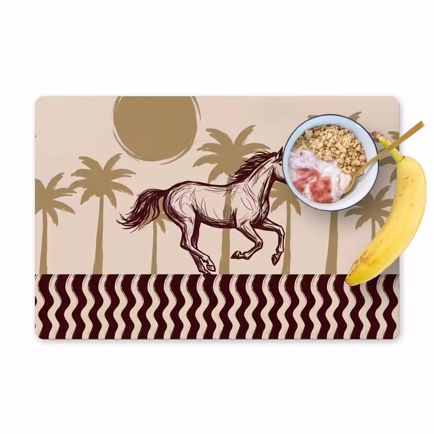 Paard - Galopperend - Woestijn - Illustratie Placemat vinyl groot -zzzproduct_Kitchenyeah-website