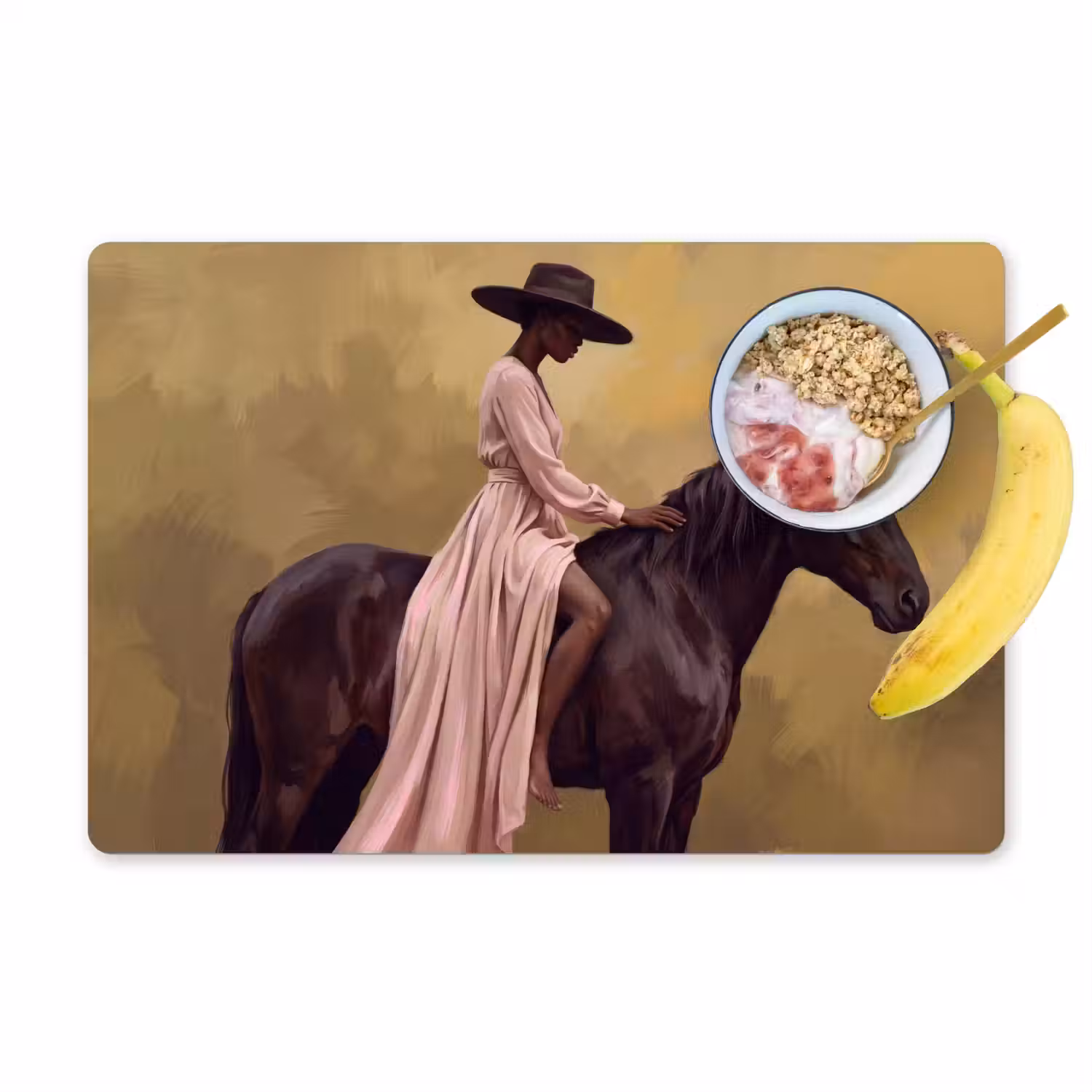 Paard - Klassiek - Oker Placemat vinyl groot -zzzproduct_Kitchenyeah-website
