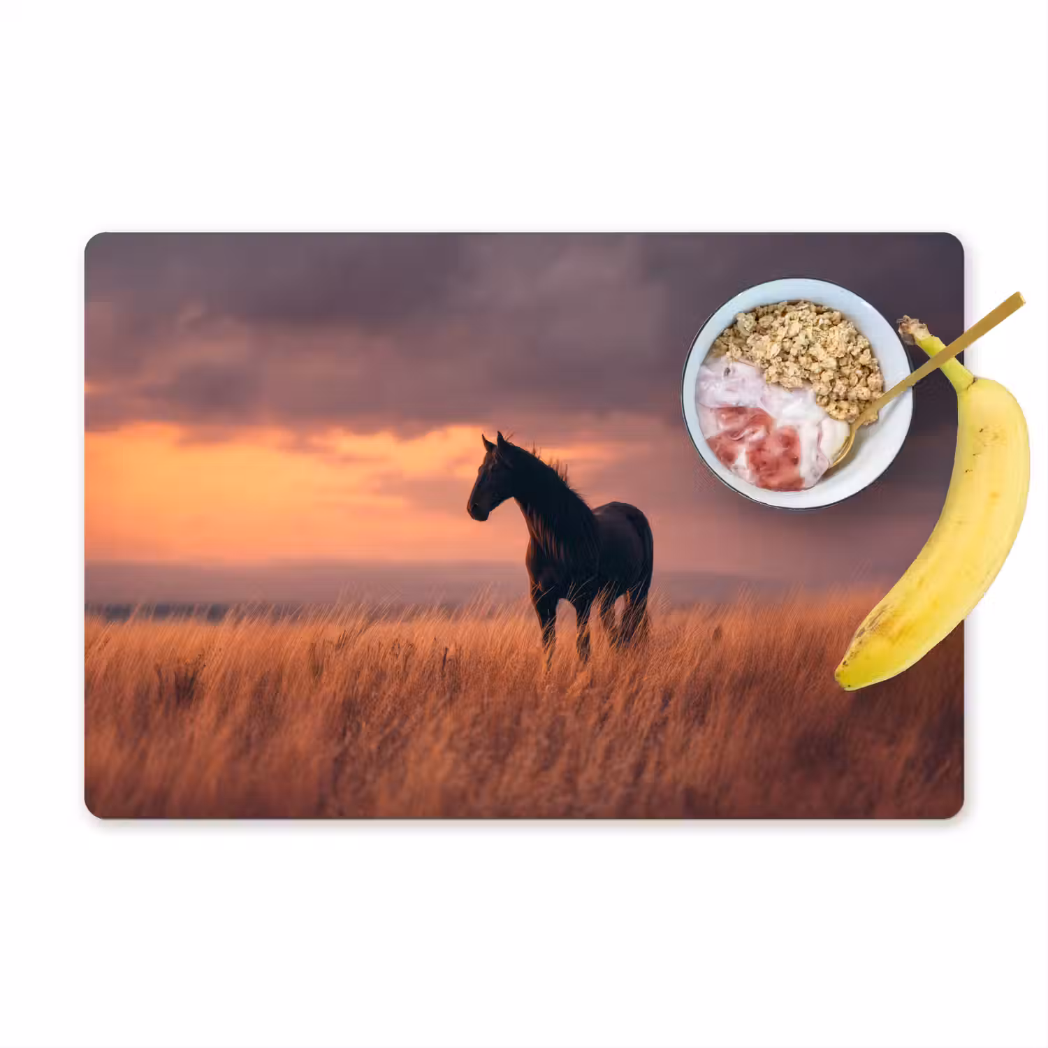Paard - Wolken - Open veld Placemat vinyl groot -zzzproduct_Kitchenyeah-website