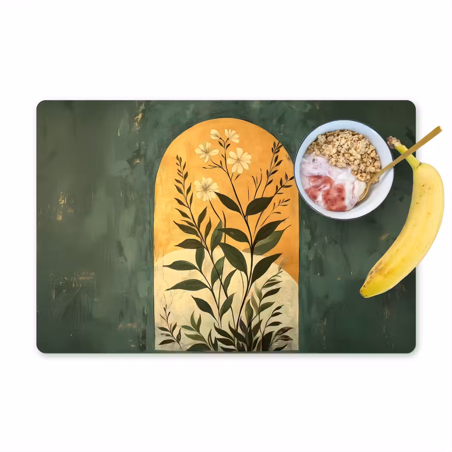 Plant - Bloemen - Wit Placemat vinyl groot -zzzproduct_Kitchenyeah-website