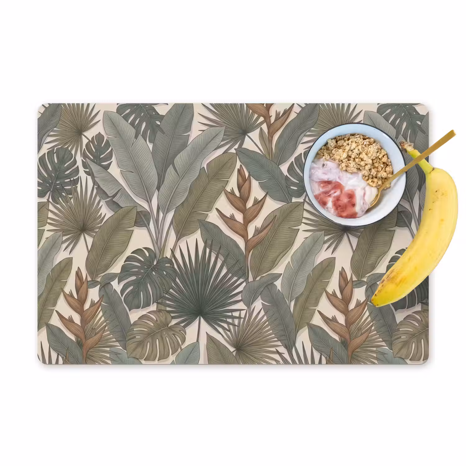 Planten - Tropisch - Natuur - Illustratie - Groen Placemat vinyl groot -zzzproduct_Kitchenyeah-website