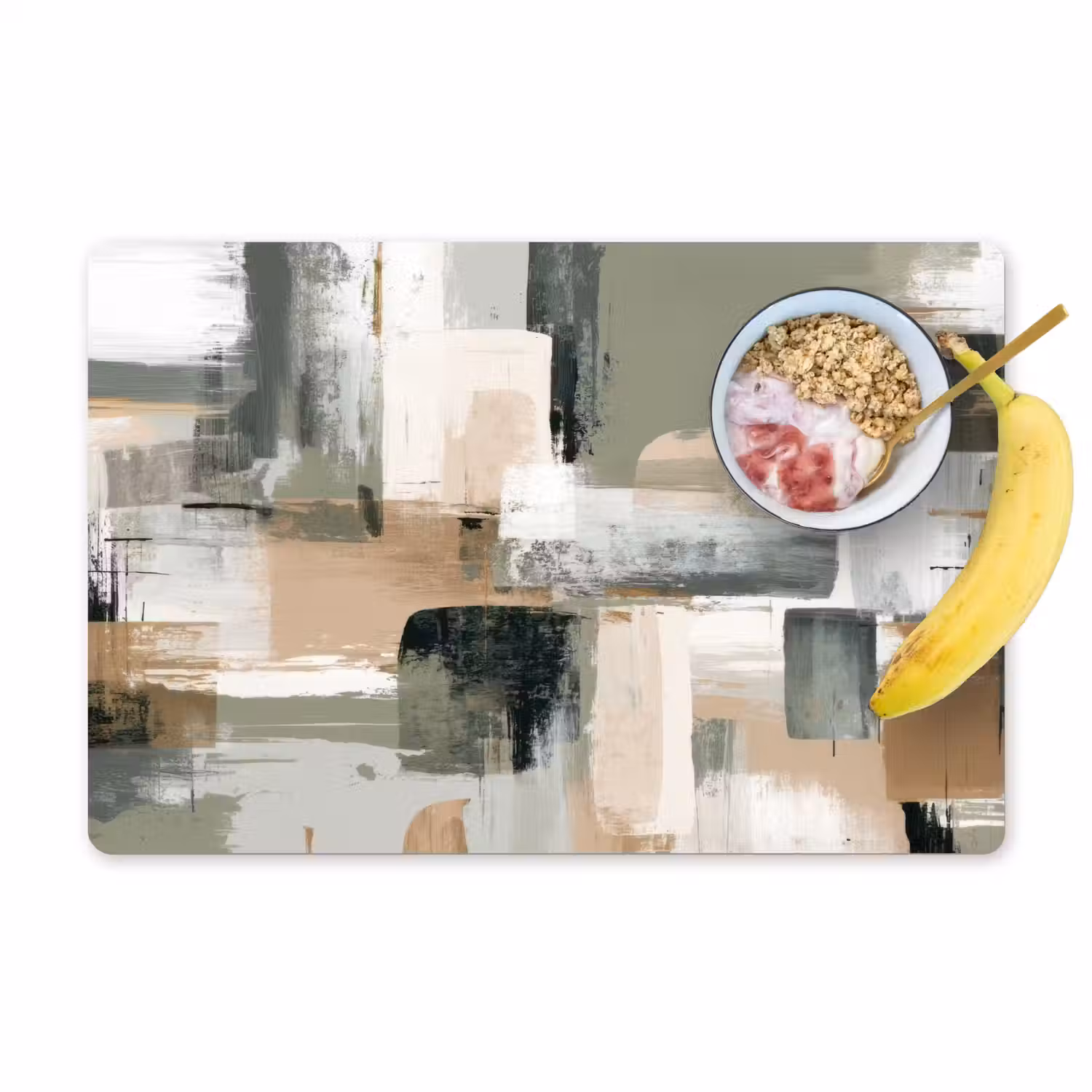 Penseelstreken - Abstract - Aardetinten Placemat vinyl groot -zzzproduct_Kitchenyeah-website