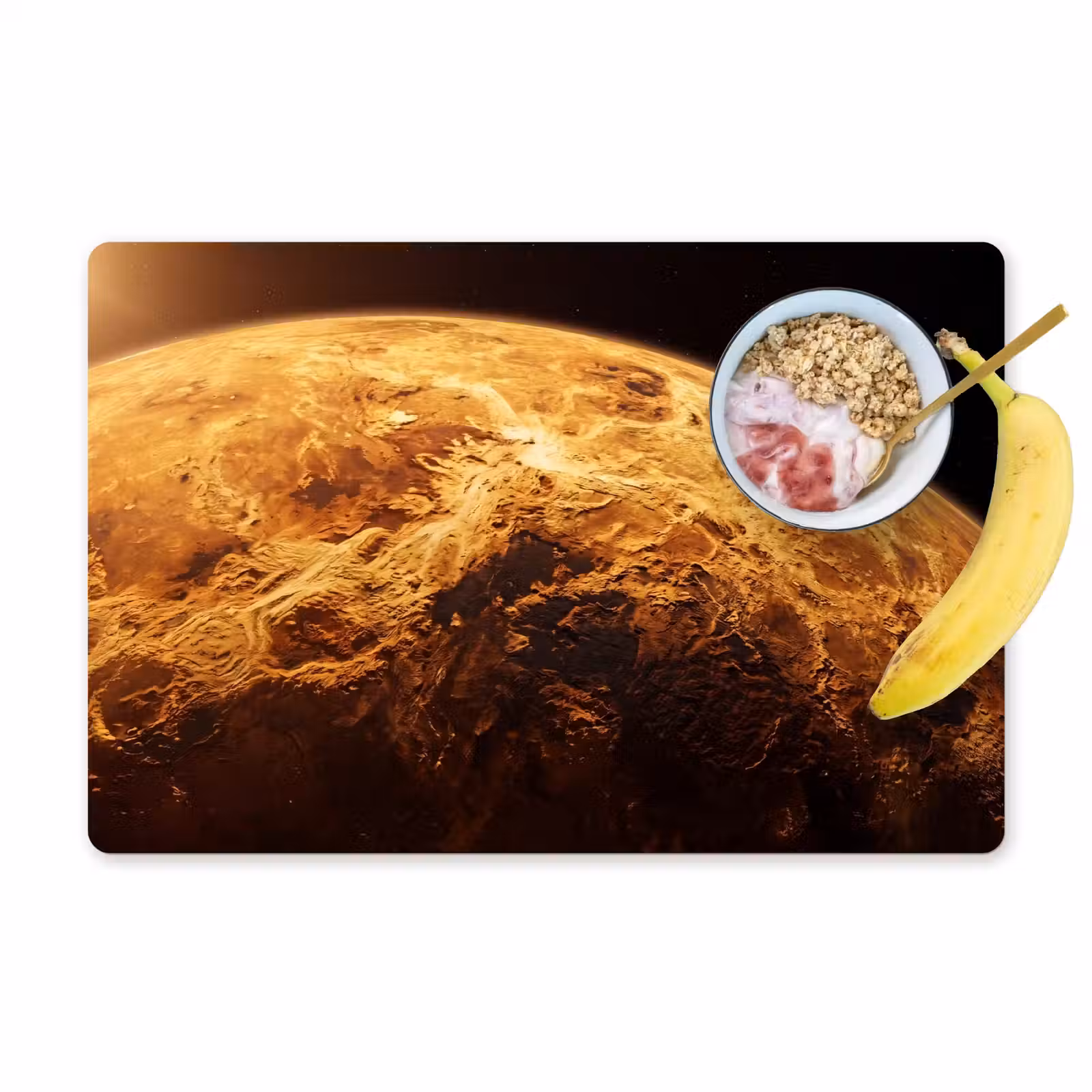 Tischset - 6 Stück - Planet – Weltraum – Orange - Planeet - Ruimte - Oranje Placemat vinyl groot