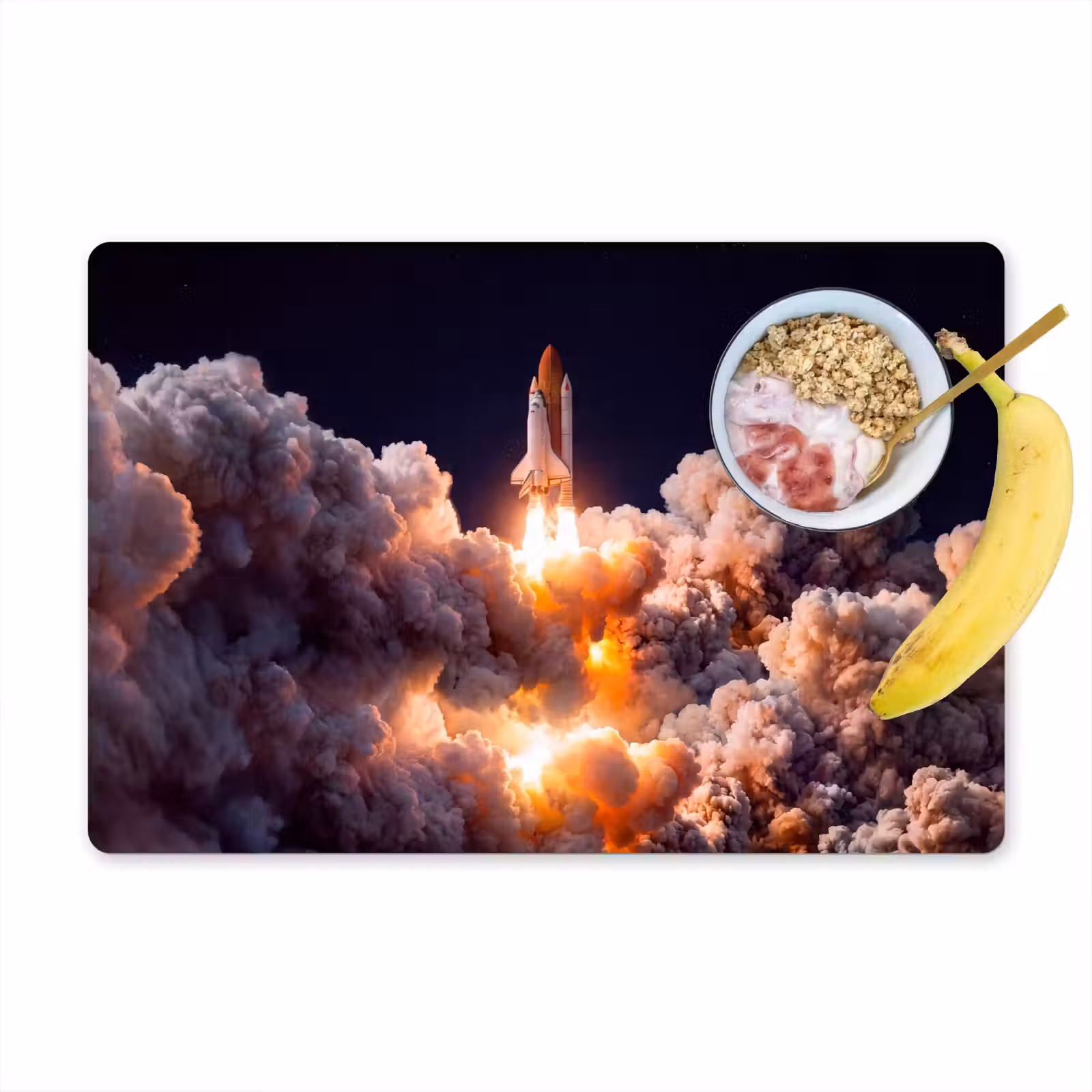 Tischset - 6 Stück - Raumfahrzeug – Start – Sterne - Ruimtevaartuig - Lancering - Sterren Placemat vinyl groot