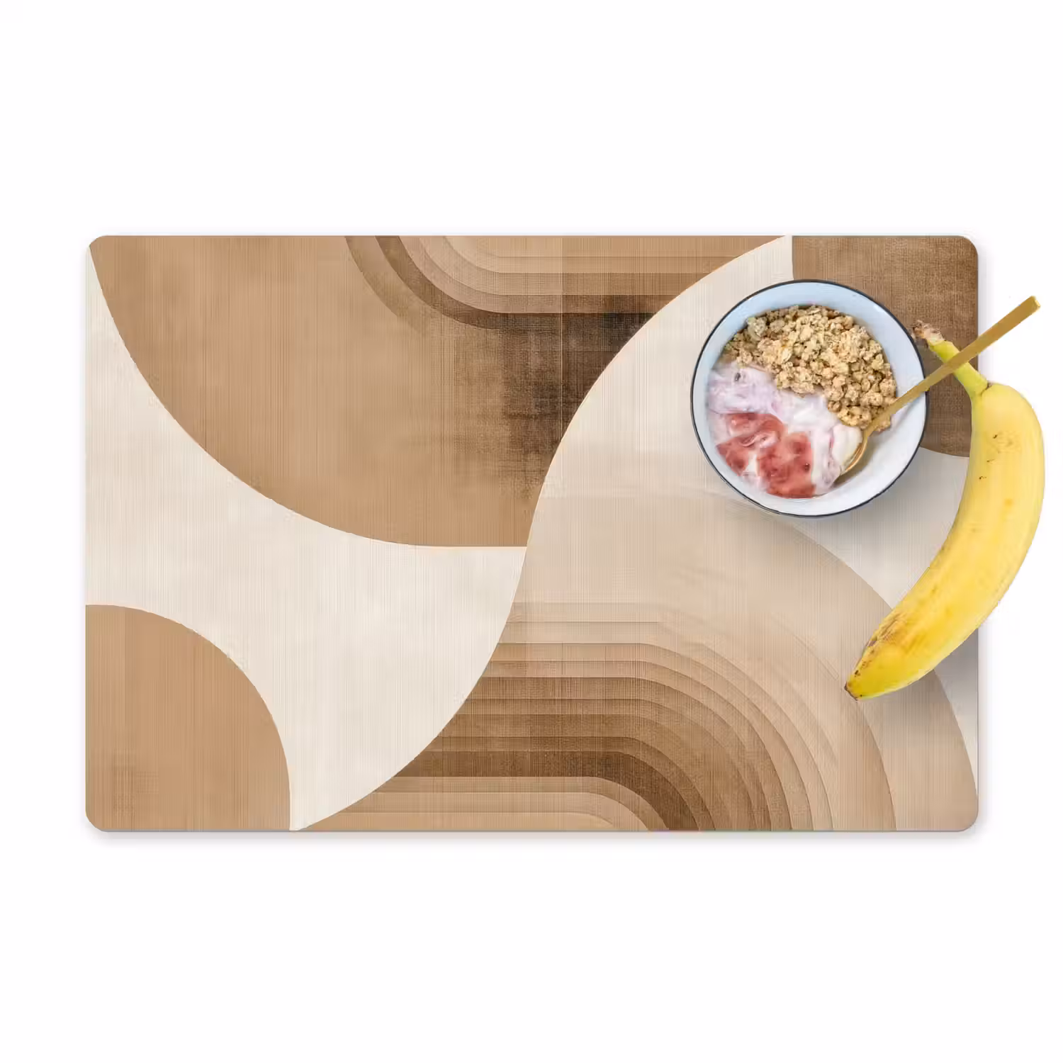 Retro - Geometrische lagen - Aardetinten Placemat vinyl groot -zzzproduct_Kitchenyeah-website