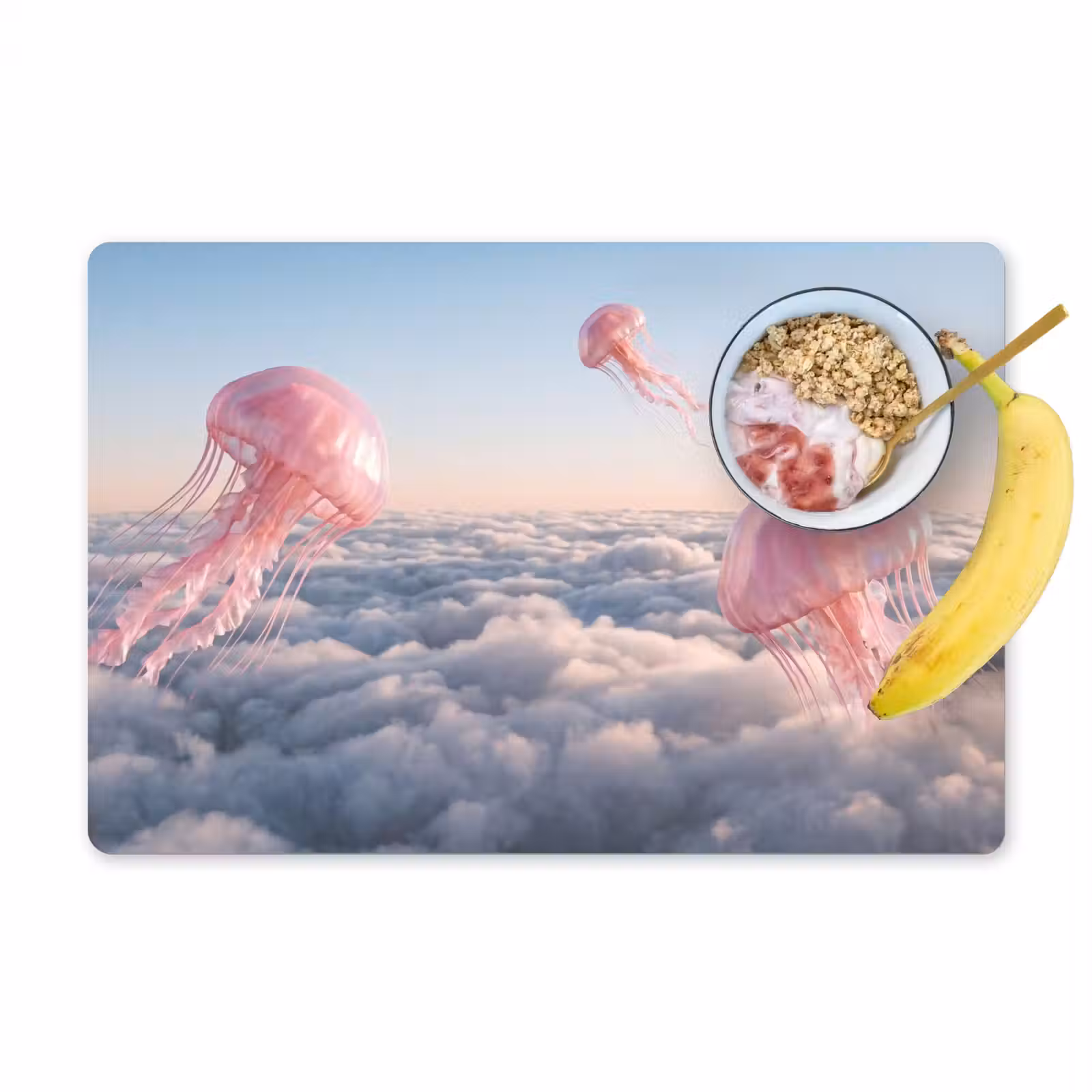 Tischset - 6 Stück - Rosa Tier – Wolken - Roze dier - Wolken Placemat vinyl groot