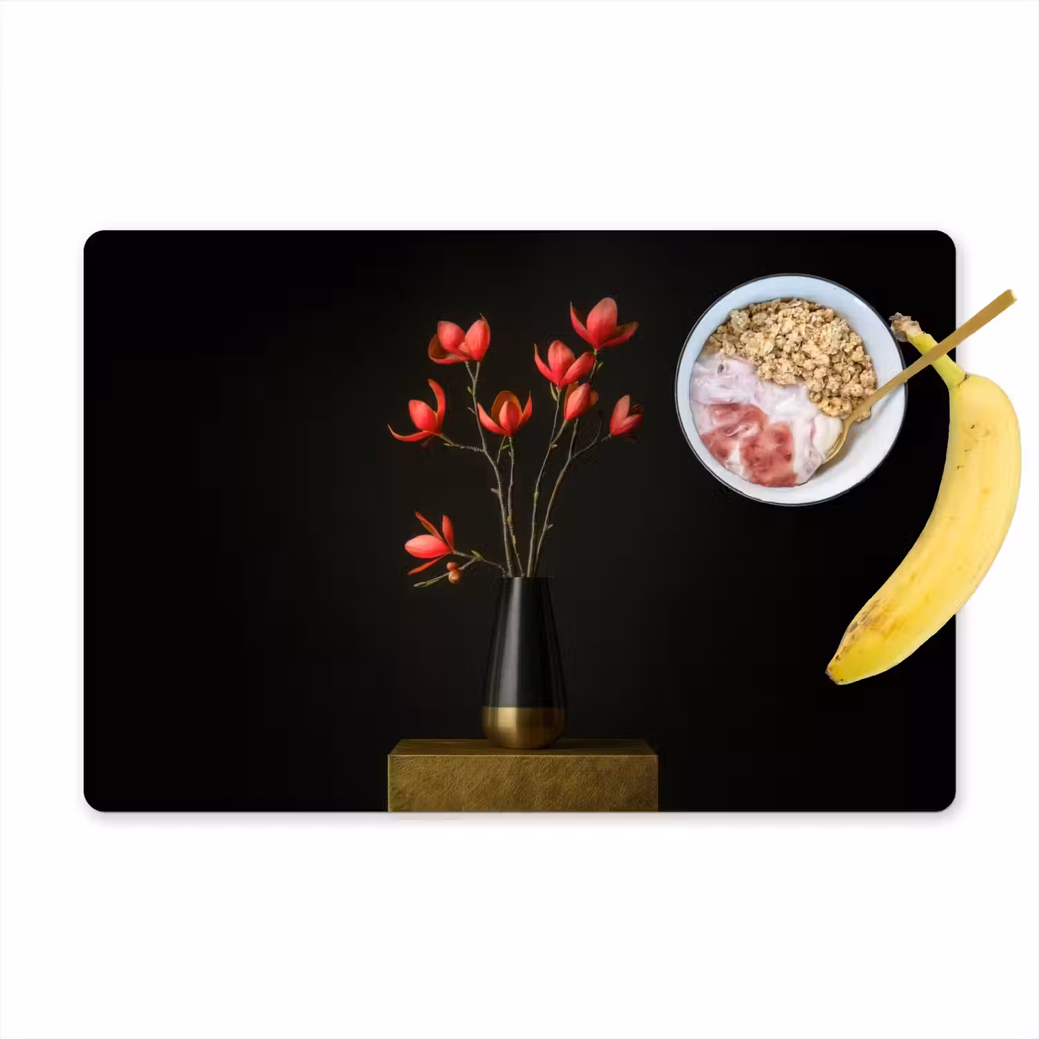 Rode - Bloemen - Vaas Placemat vinyl groot -zzzproduct_Kitchenyeah-website