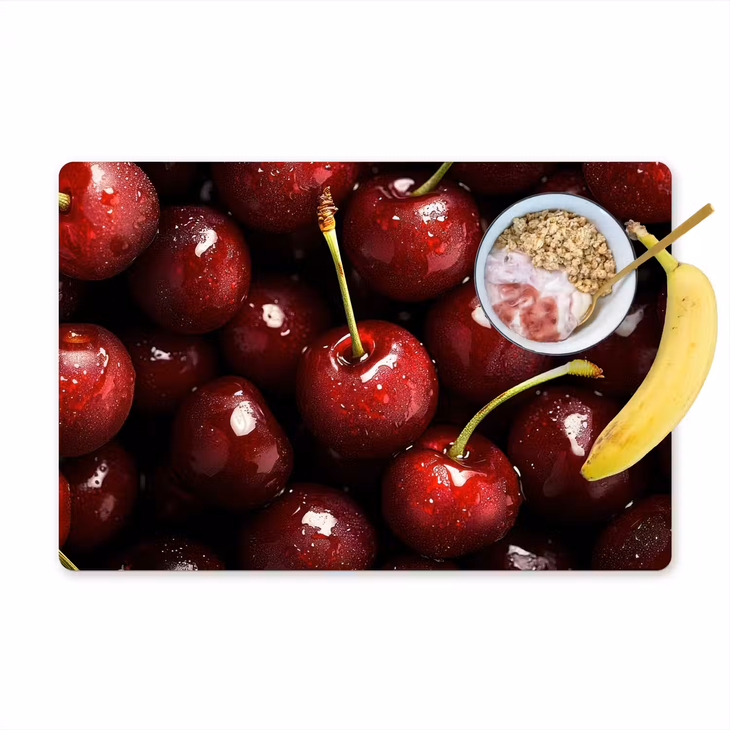 Rood - Fruit - Kersen Placemat vinyl groot -zzzproduct_Kitchenyeah-website