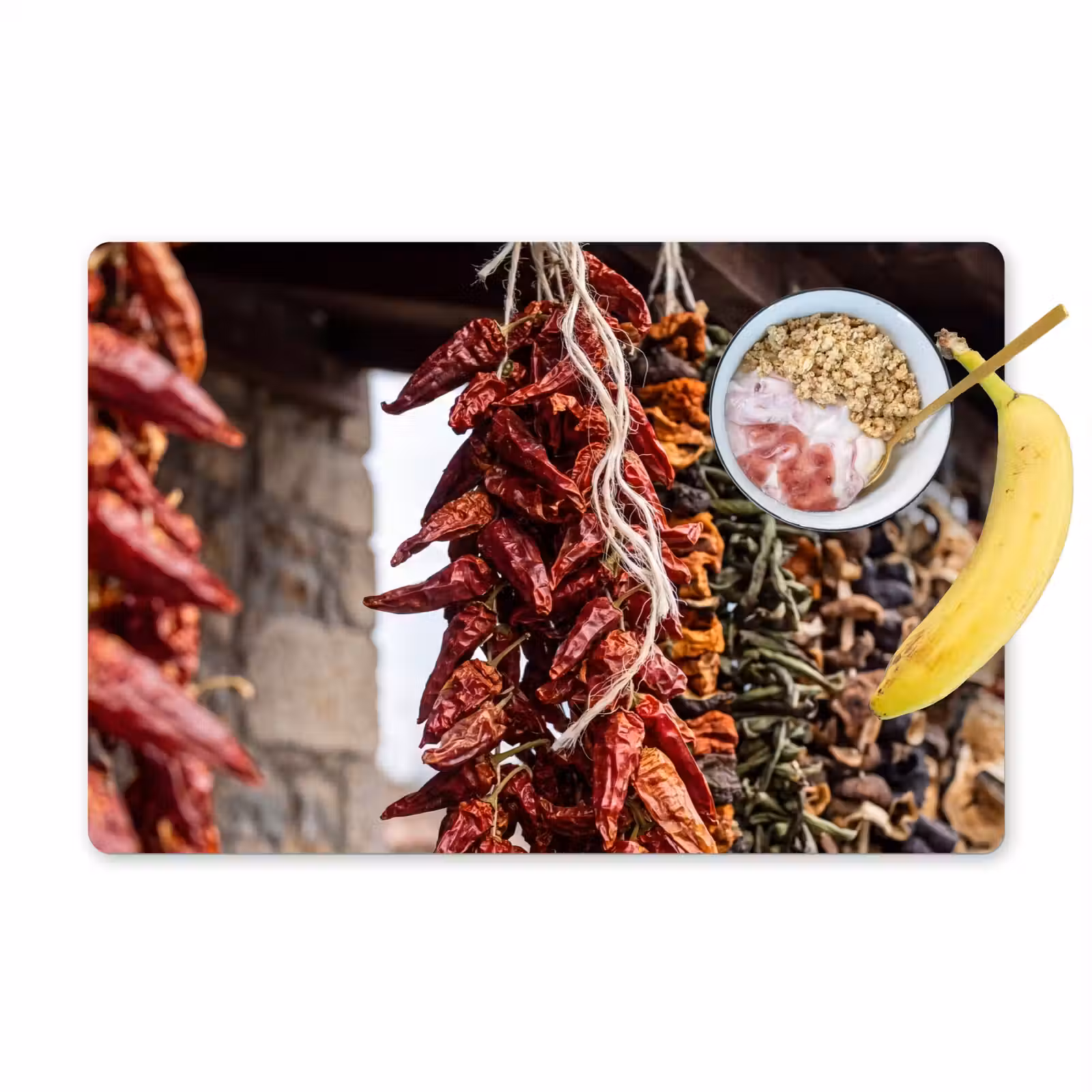 Tischset - 6 Stück - Rote Chilischoten – Essen - Rode pepers - Eten Placemat vinyl groot