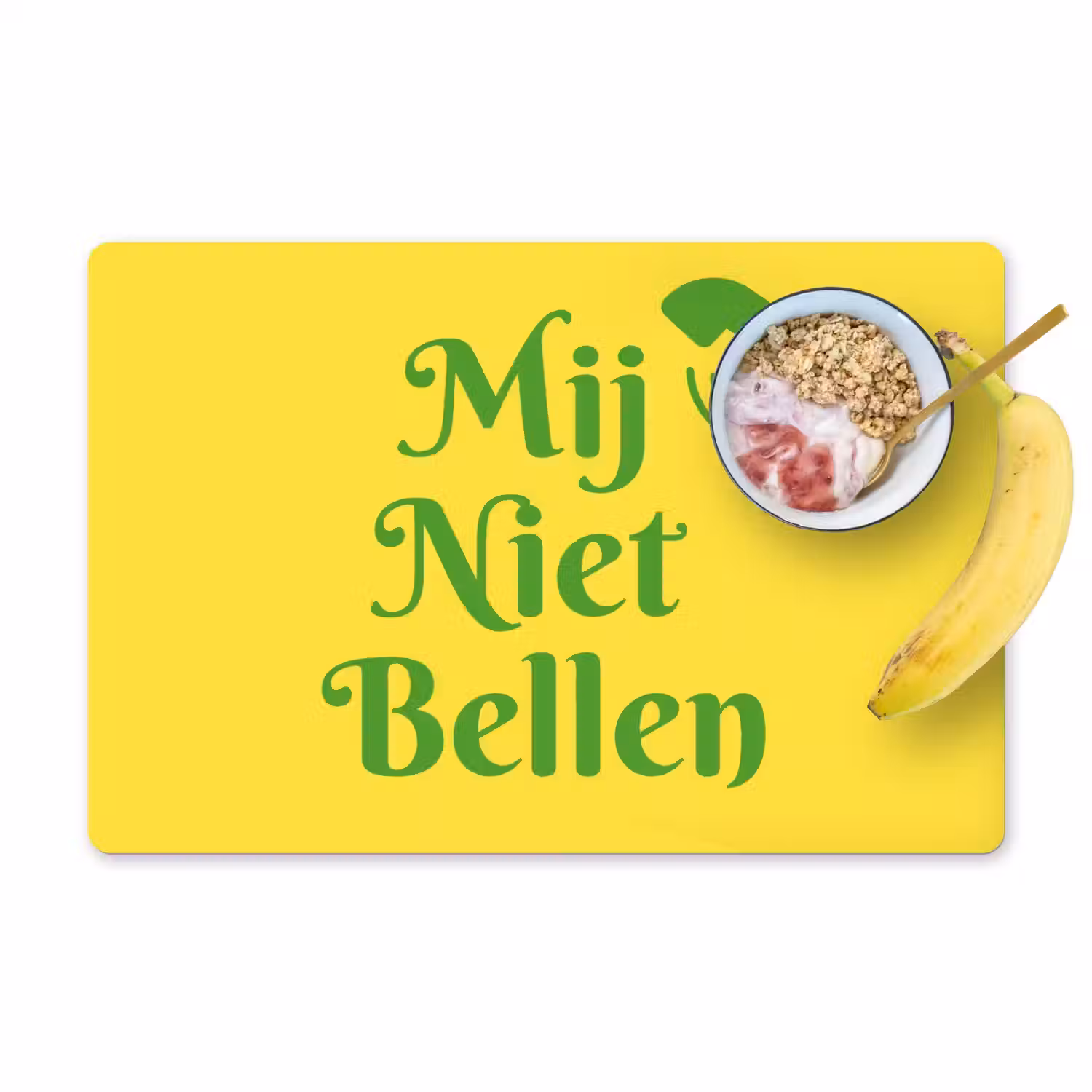 Mij niet bellen - Telefoon - Geel Placemat vinyl groot -zzzproduct_Kitchenyeah-website