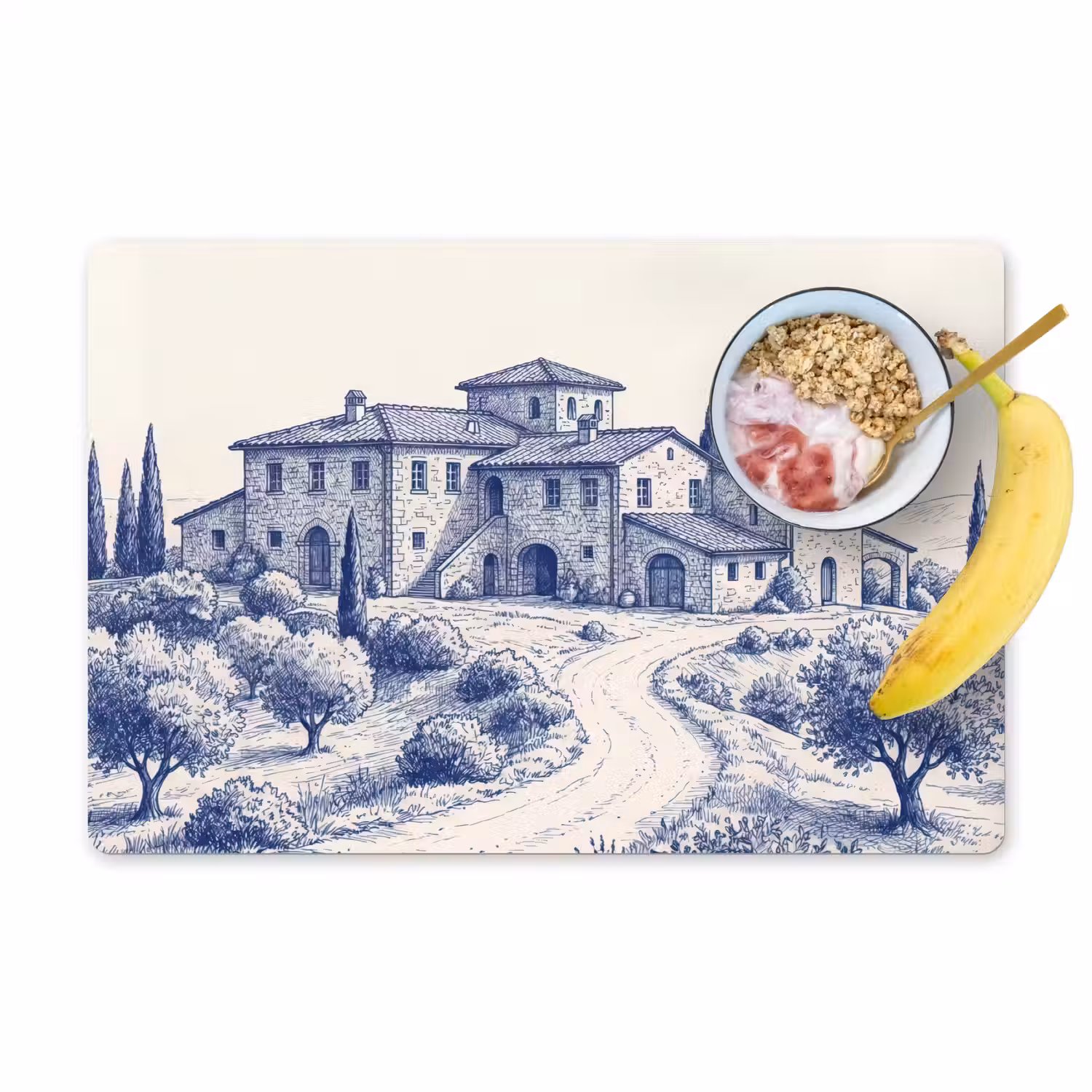 Rustiek - Landgoed - Blauw Placemat vinyl groot -zzzproduct_Kitchenyeah-website