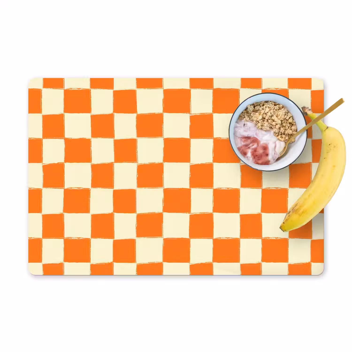 Schaak - Patroon - Oranje Placemat vinyl groot 368 -zzzproduct_Kitchenyeah-website