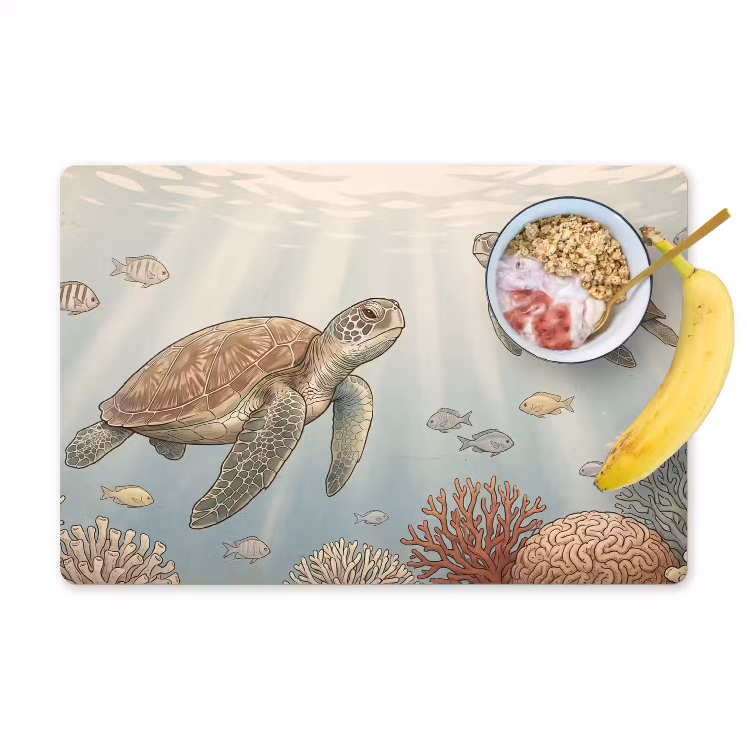 Schildpad - Onderwater - Natuur - Illustratie Placemat vinyl groot -zzzproduct_Kitchenyeah-website