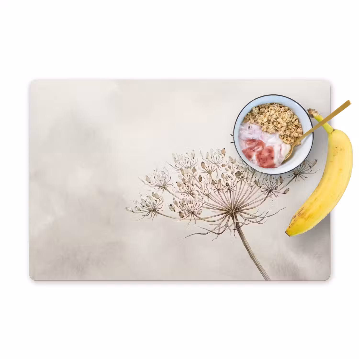 Vlinder - Bloem -Natuur - Beige Placemat vinyl groot -zzzproduct_Kitchenyeah-website