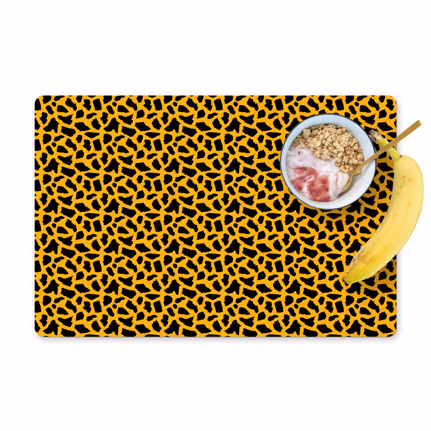 Zwart - Vlekken - Oranje - Dier Placemat vinyl groot 368 -zzzproduct_Kitchenyeah-website