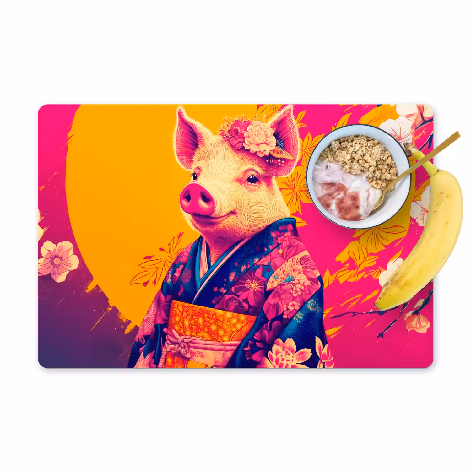 Varken - Bloemkroon - Kimono - Abstract Placemat vinyl groot -zzzproduct_Kitchenyeah-website