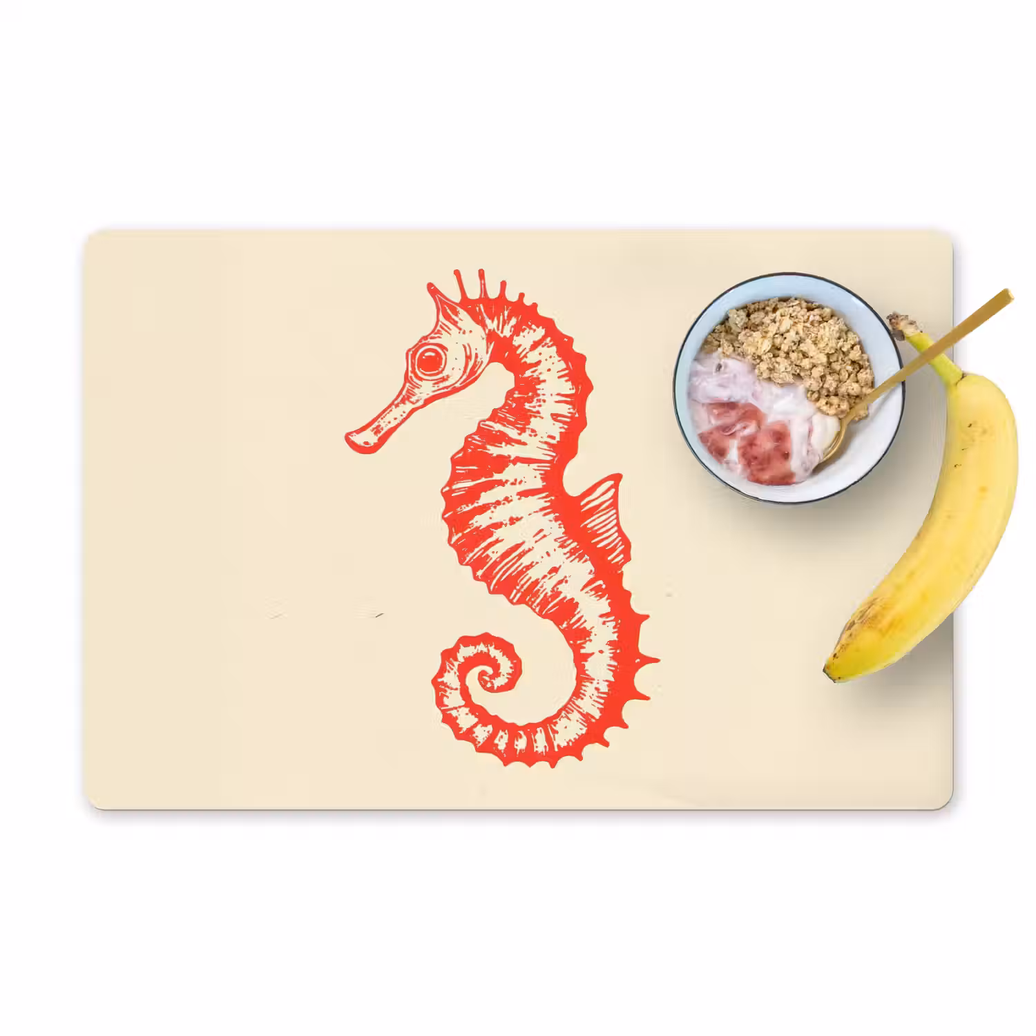 Zeepaardje - Rood - Fijne details Placemat vinyl groot -zzzproduct_Kitchenyeah-website